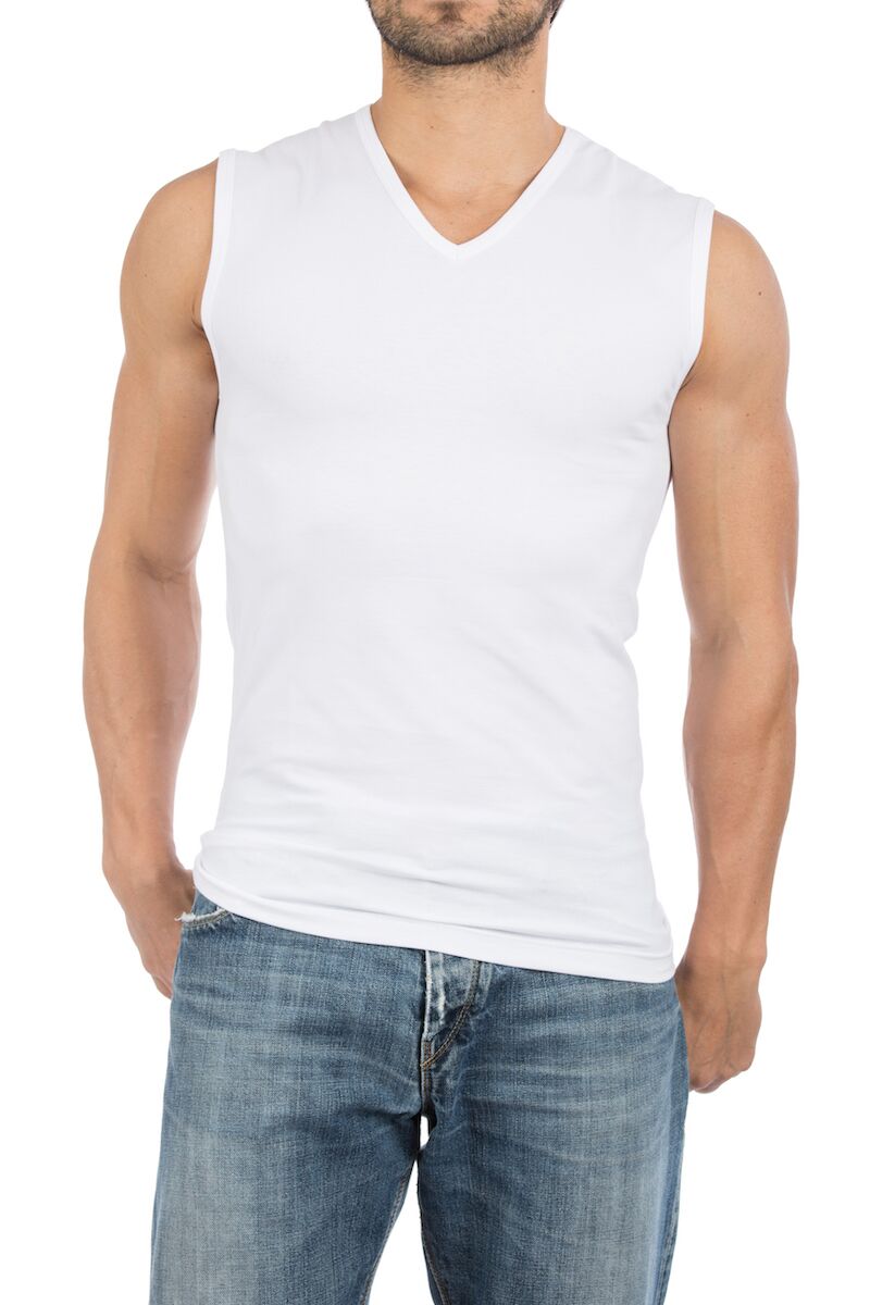 ALAN RED singlets Occident (2-pack), V-hals stretch, wit  