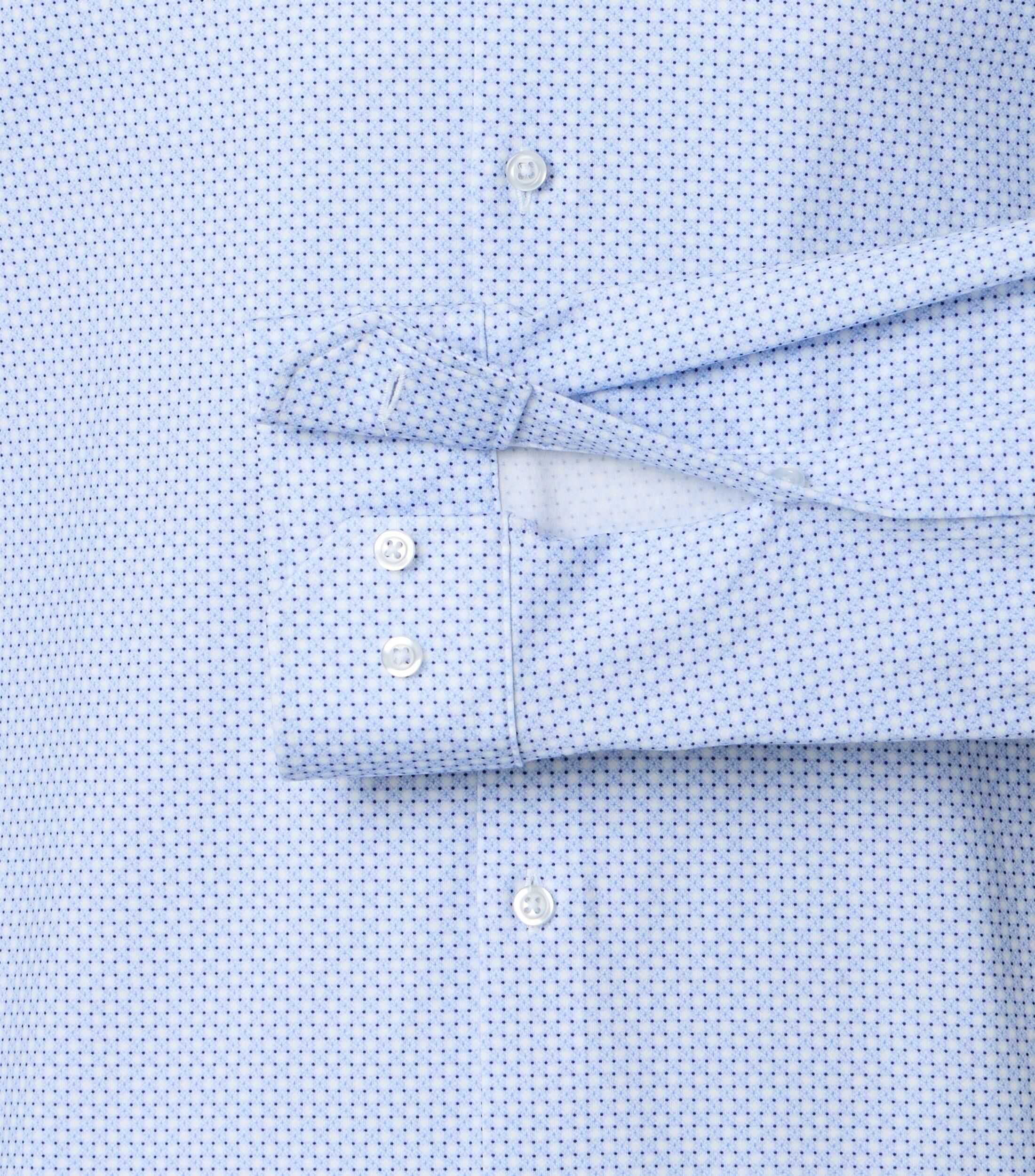 CASA MODA modern fit overhemd, jersey, wit met licht- en donkerblauw dessin