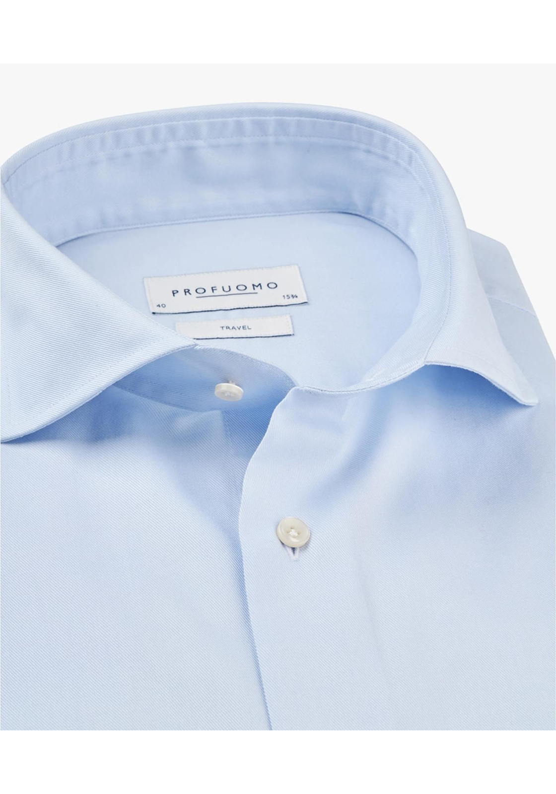 Profuomo slim fit heren overhemd, twill, blauw Profuomo slim fit heren overhemd, twill, blauw