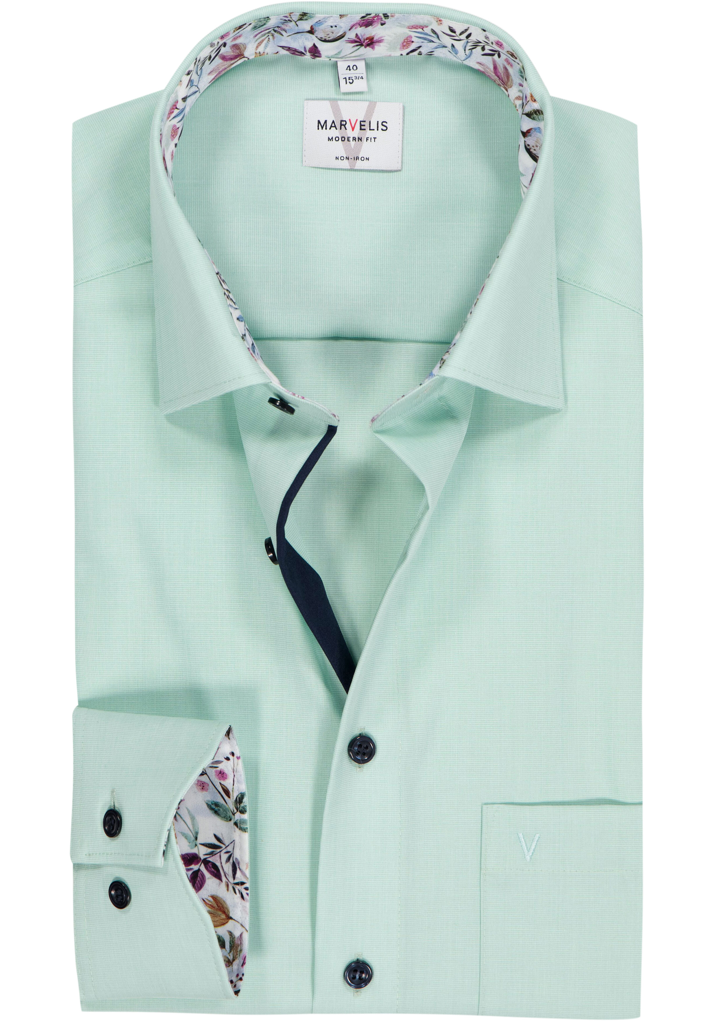 MARVELIS modern fit overhemd, fil a fil, lichtgroen
