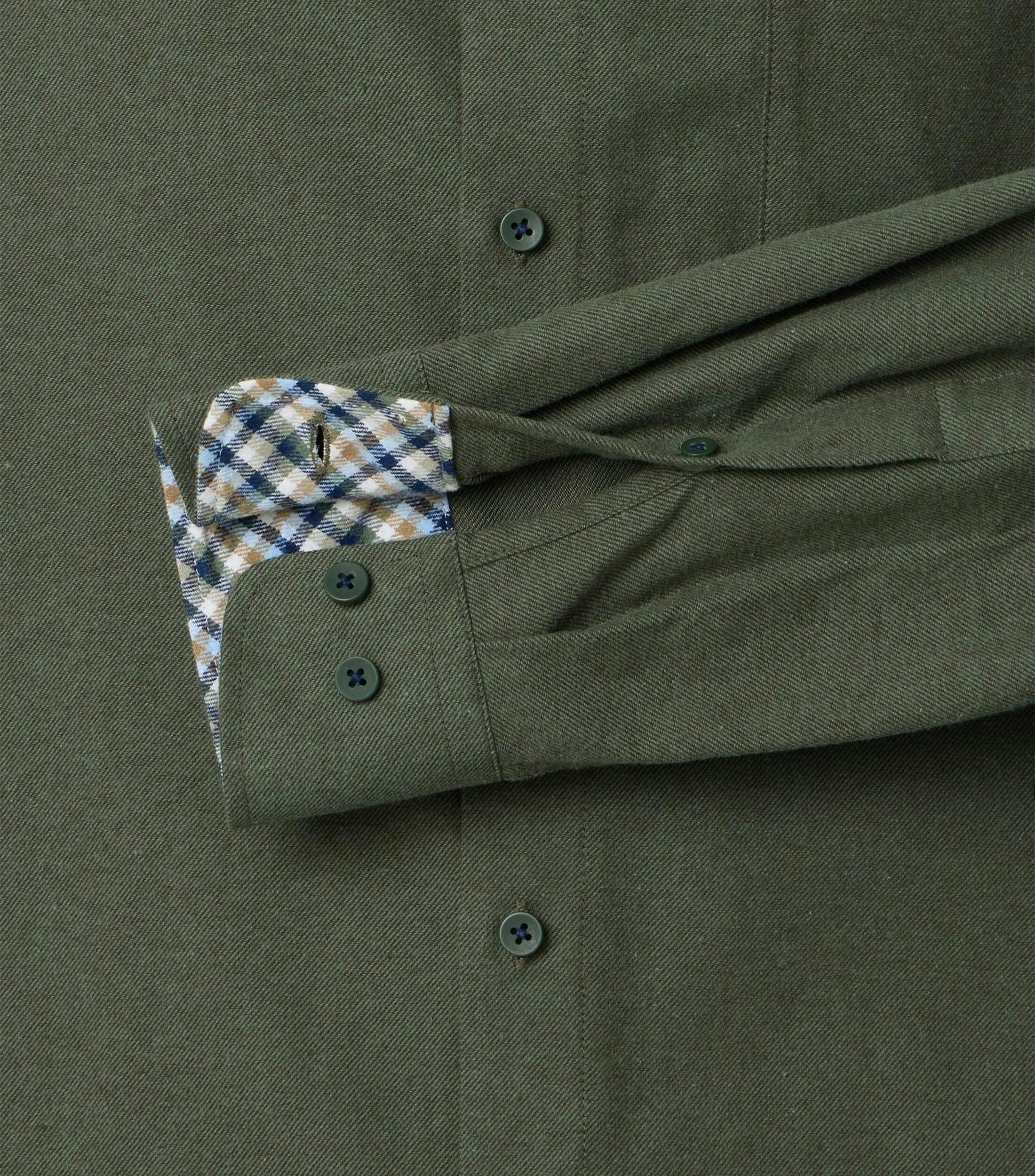 Redmond comfort fit overhemd, flanel, groen