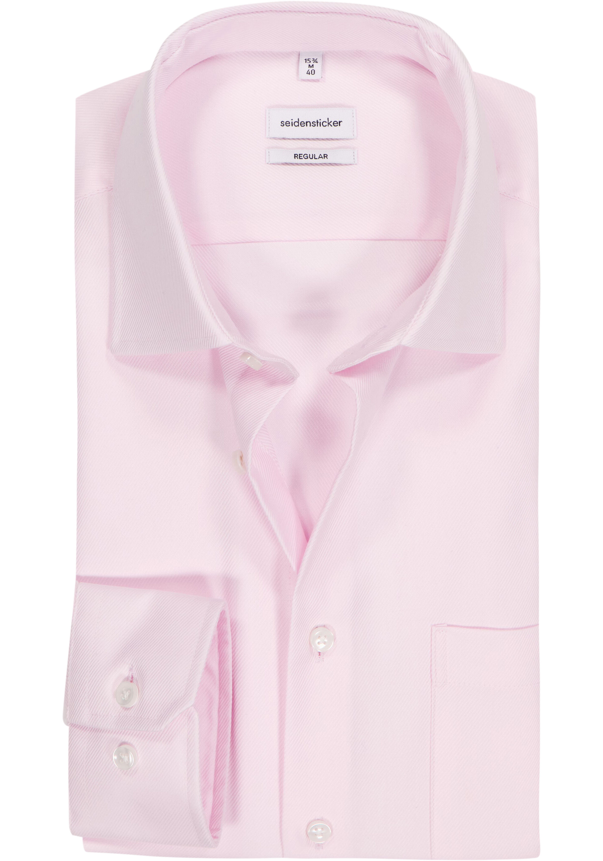Seidensticker regular fit overhemd, popeline, roze