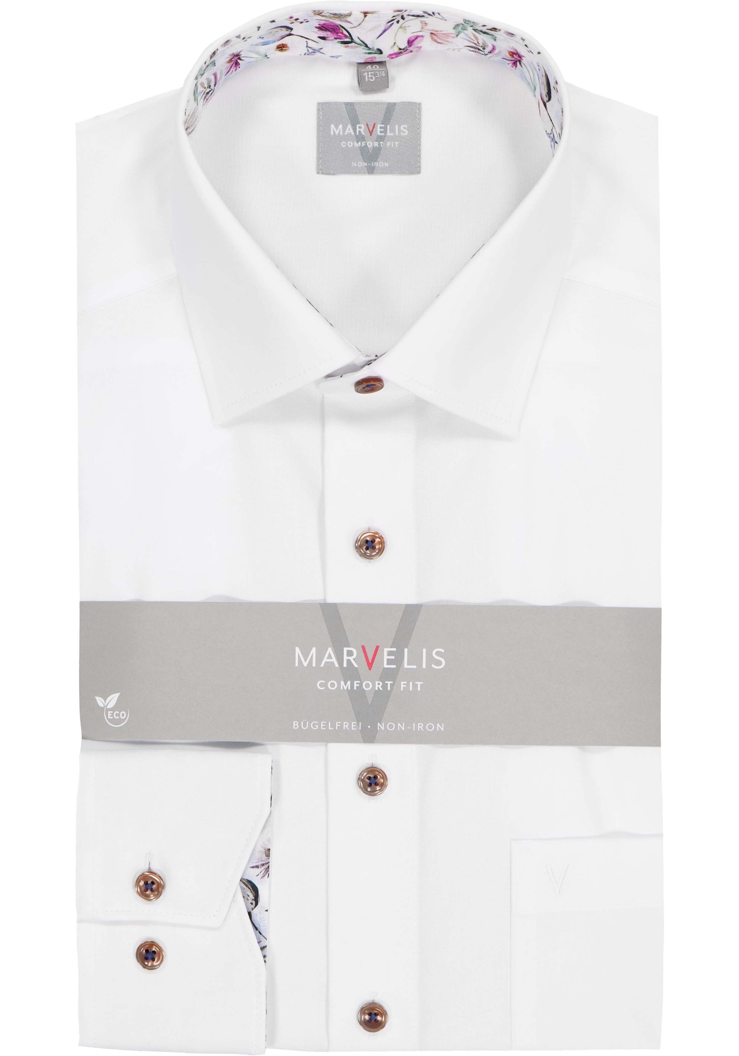 MARVELIS comfort fit overhemd, popeline, wit