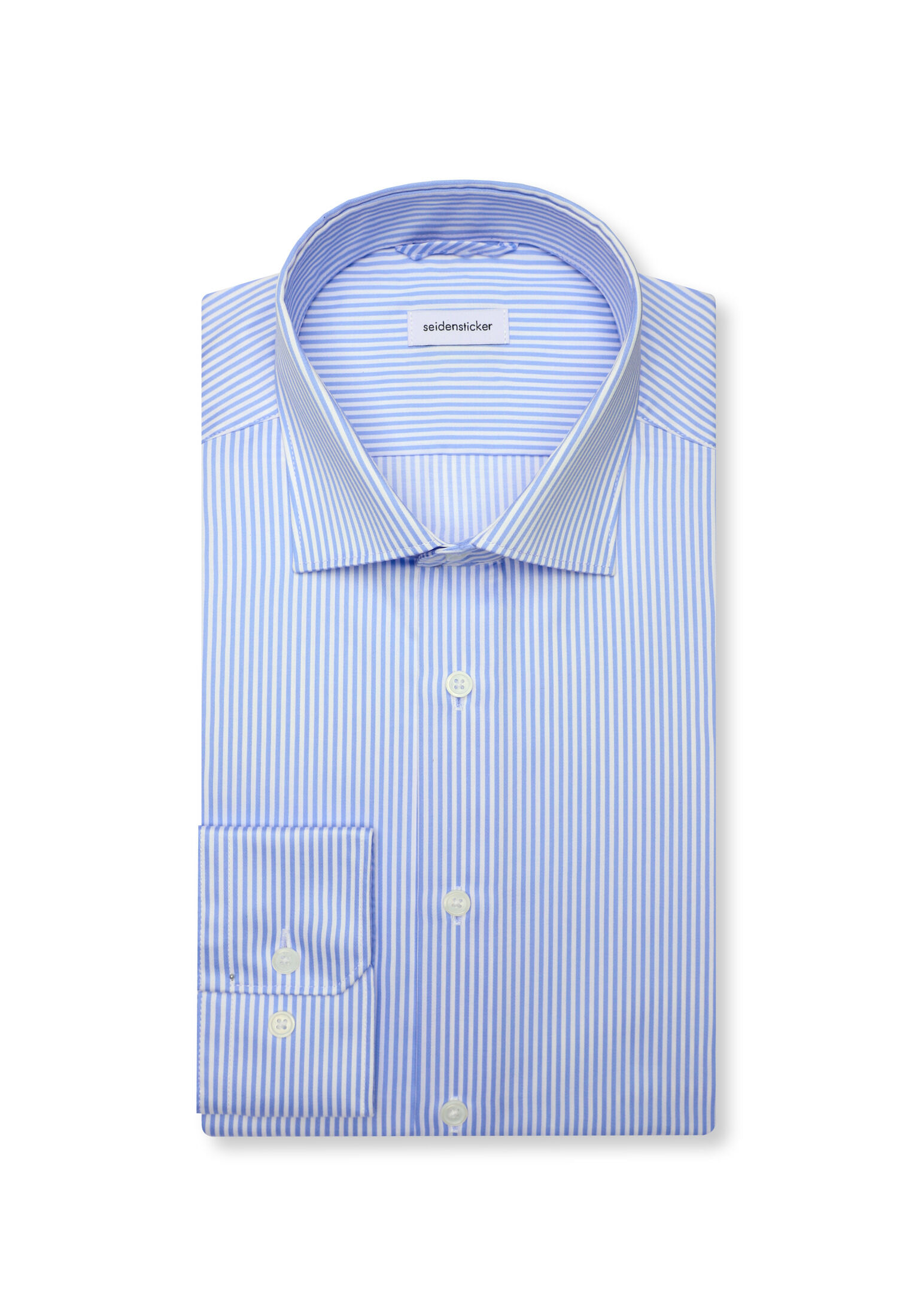 Seidensticker slim fit overhemd, popeline, blauw gestreept