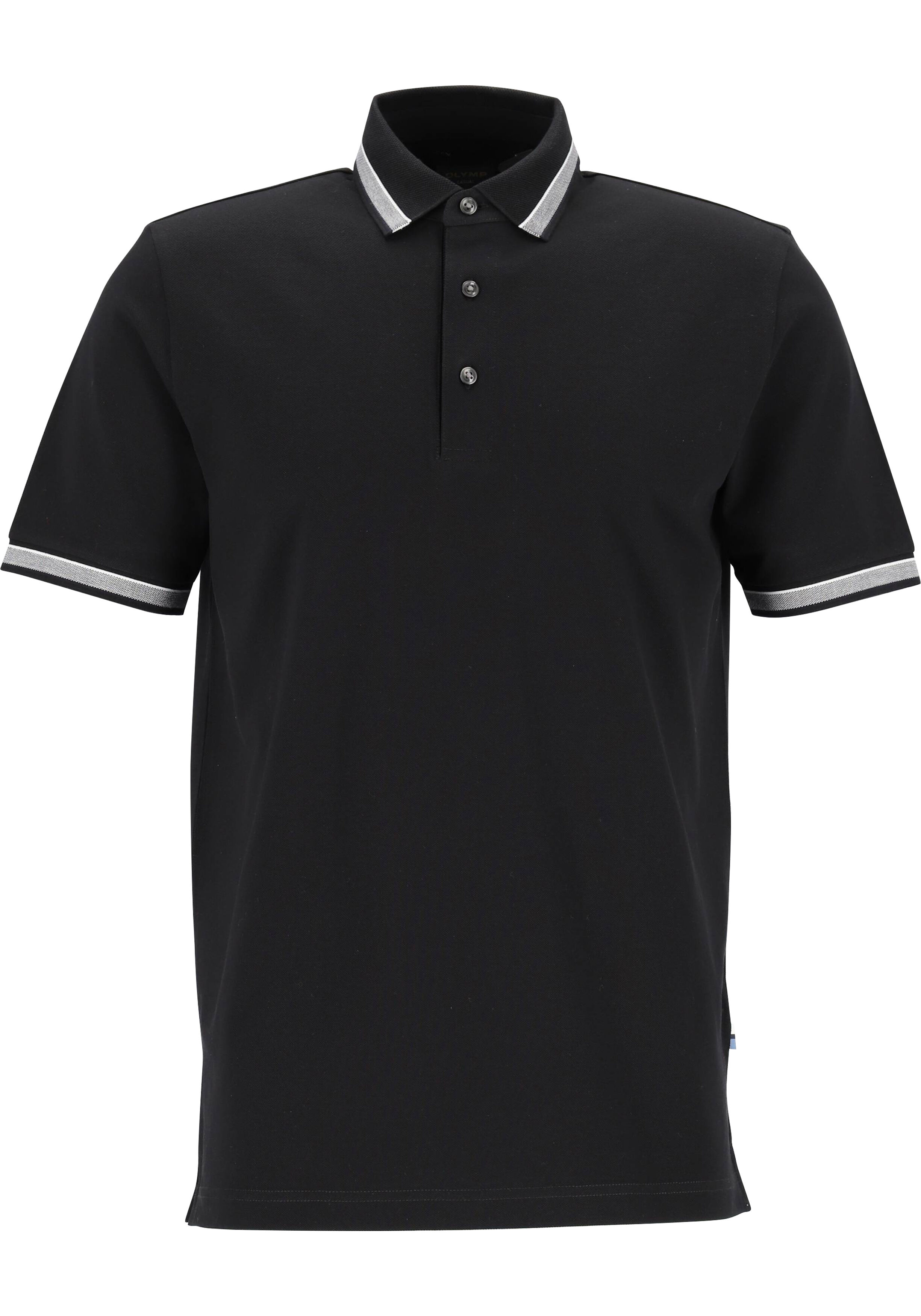 OLYMP Polo Casual, modern fit polo, zwart