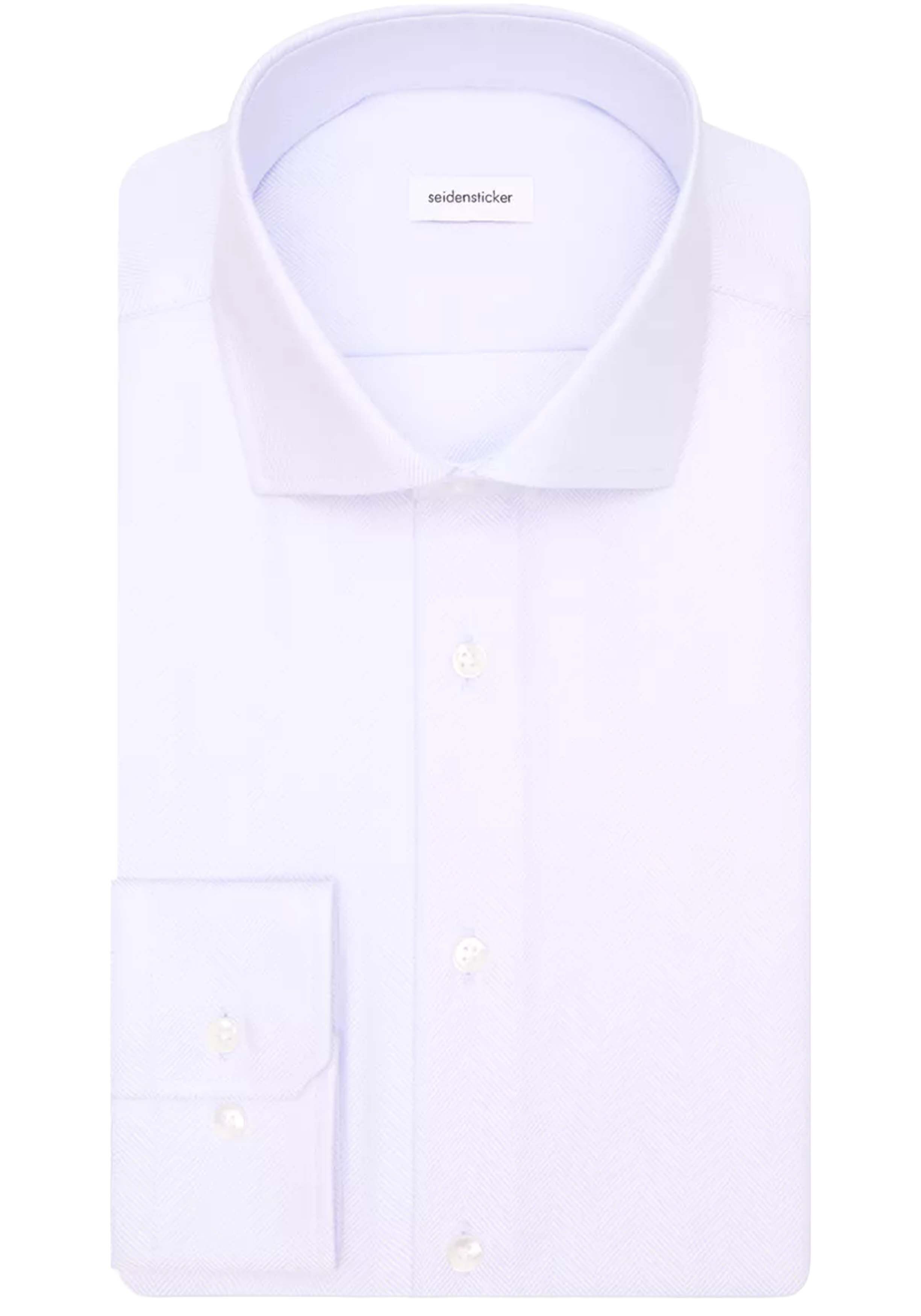 Seidensticker shaped fit overhemd, herringbone, blauw