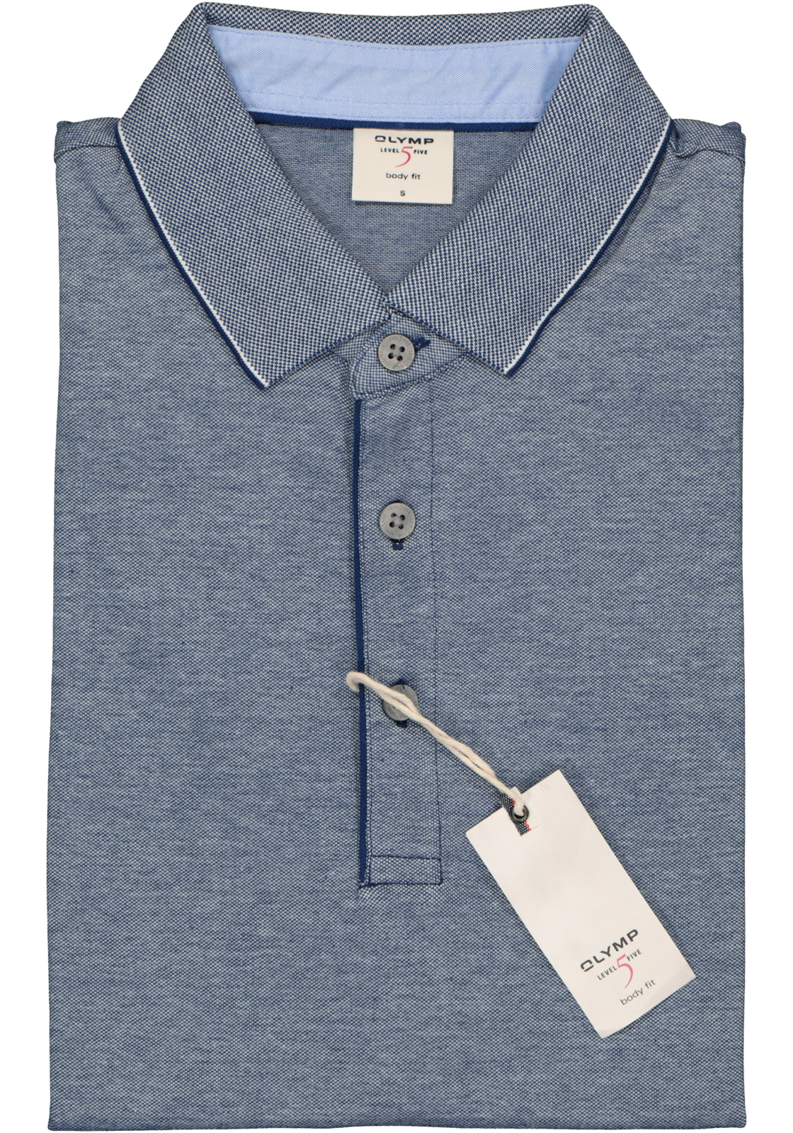 4-4057242378035_olymp_polo_HR OLYMP Level 5 body fit poloshirt, stretch, navy melange
