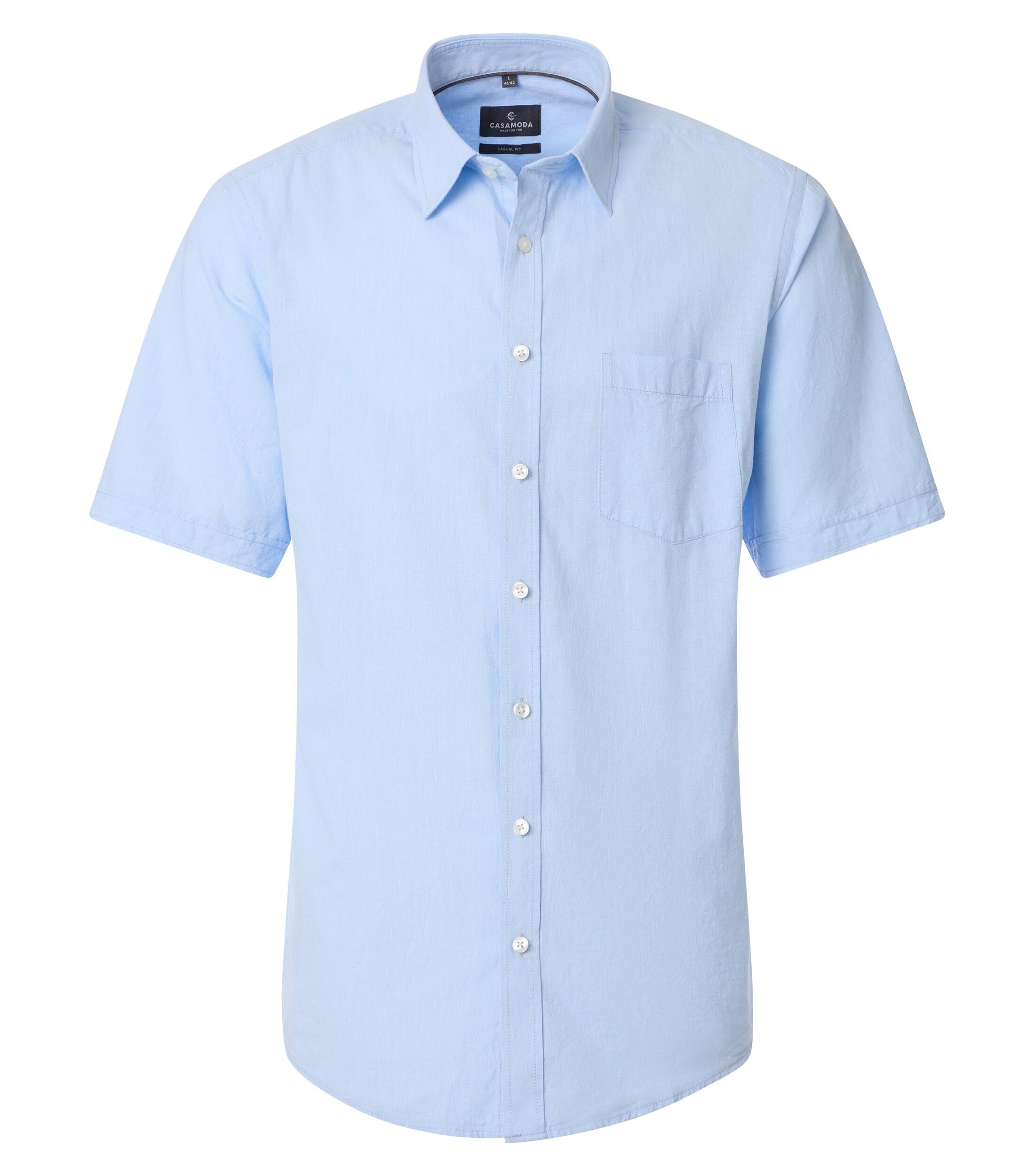 CASA MODA Sport casual fit overhemd, structuur, lichtblauw