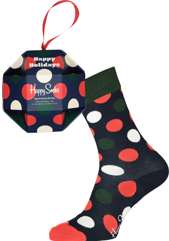 Happy Socks Big Dot Socks Gift Box (1-pack), unisex sokken, stippen in een kerstbal Happy Socks Big Dot Socks Gift Box (1-pack), unisex sokken, stippen in een kerstbal