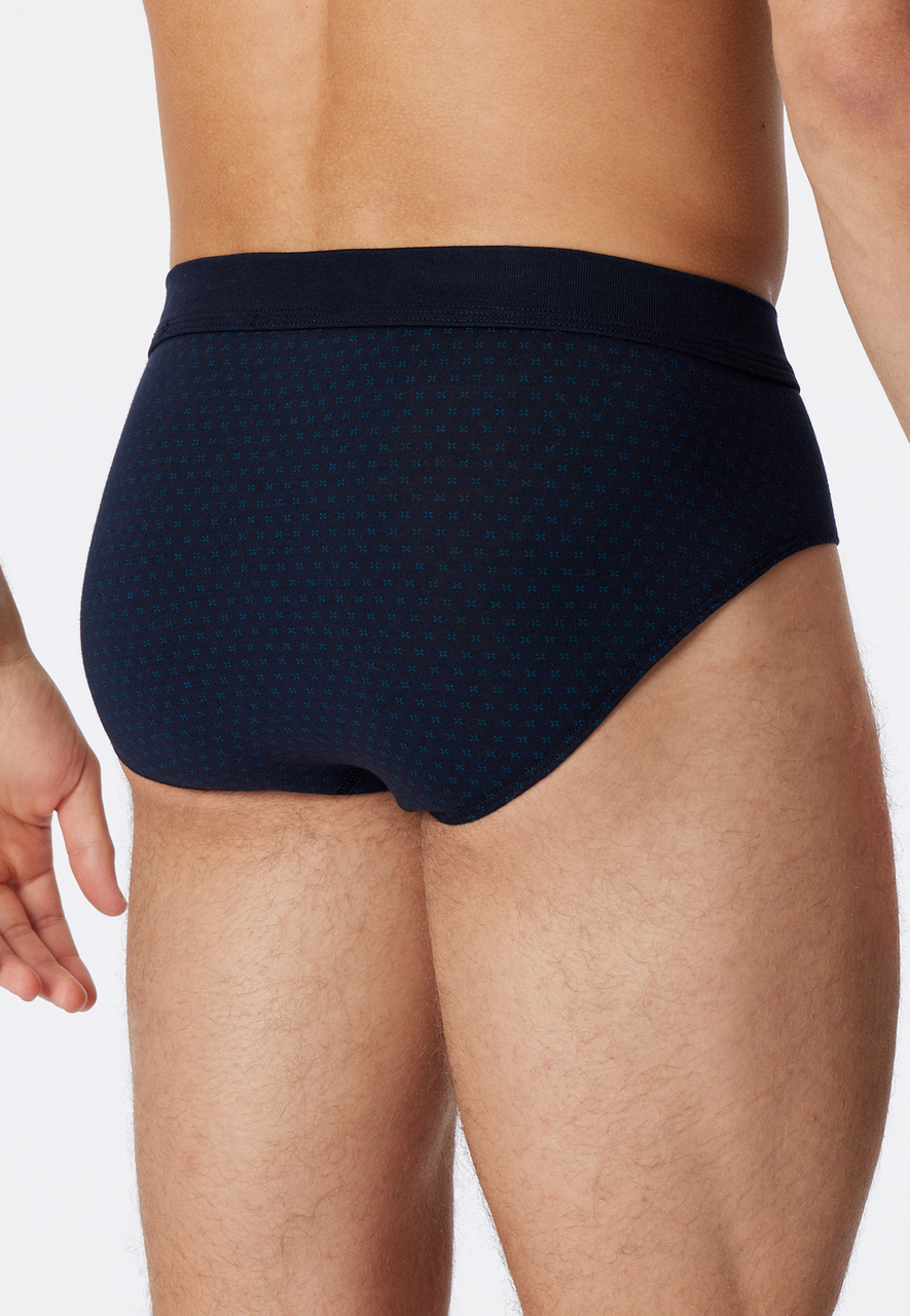 SCHIESSER Comfort Fit slip (1-pack), heren mini slip biologisch katoen gedessineerd nachtblauw