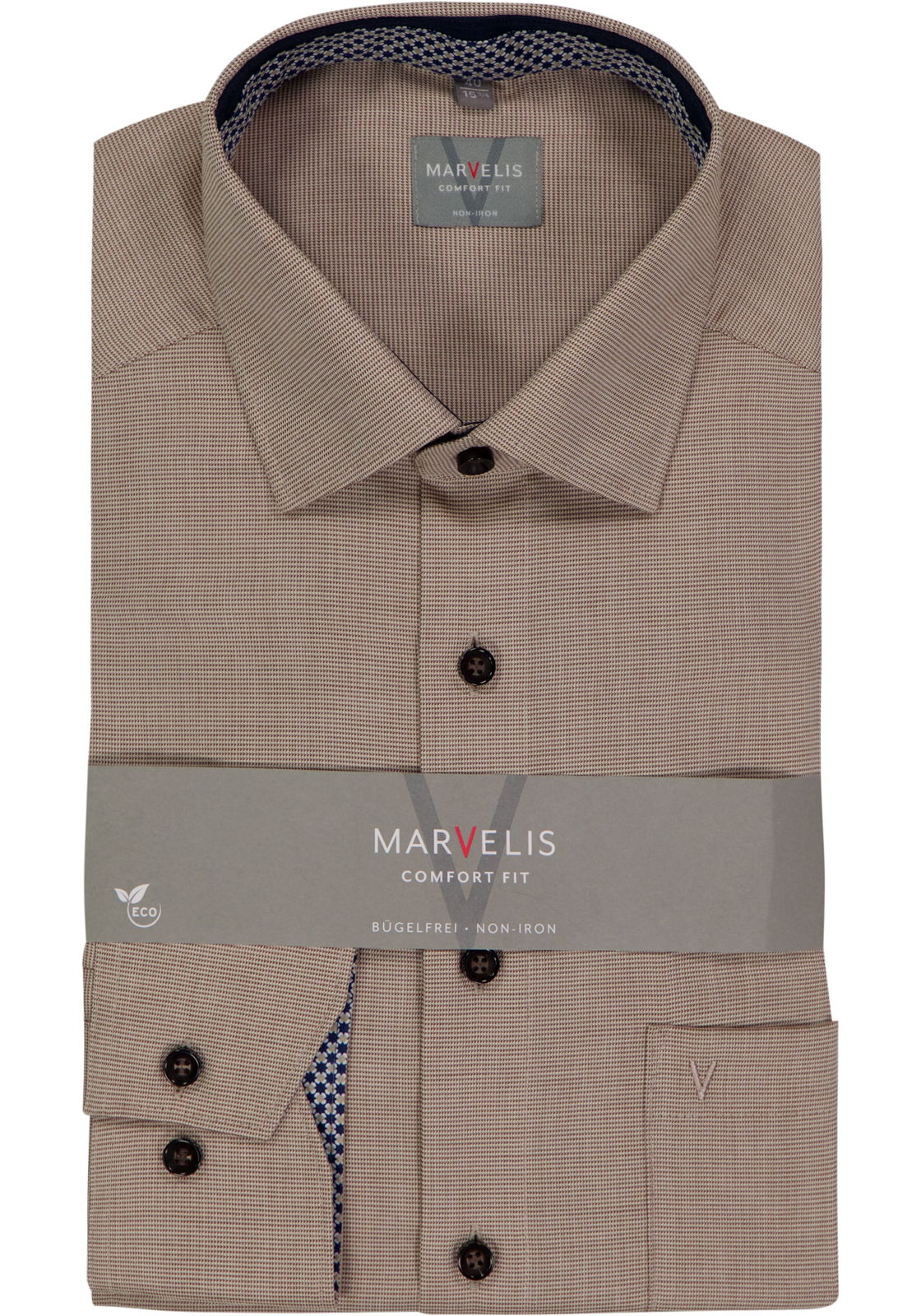 MARVELIS comfort fit overhemd, twill, beige MARVELIS comfort fit overhemd, twill, beige