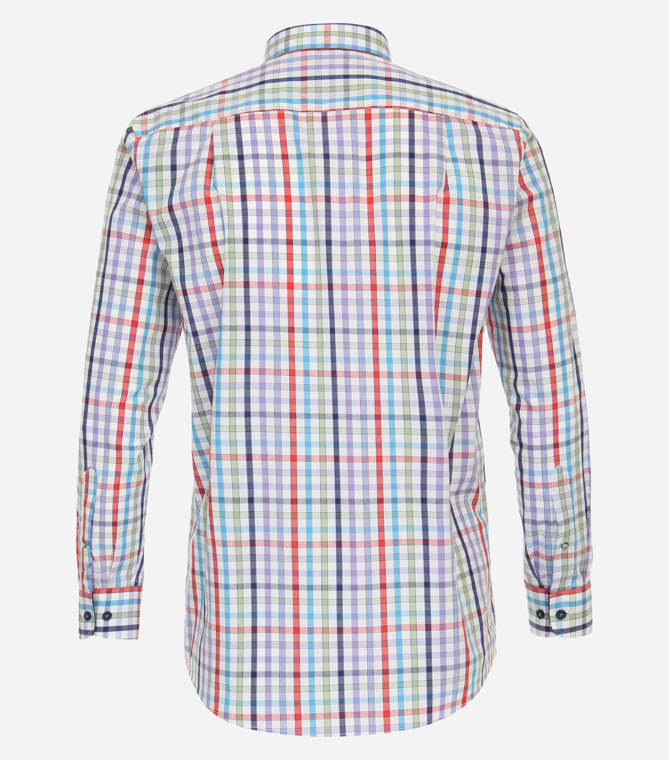 Redmond comfort fit overhemd, popeline, blauw geruit