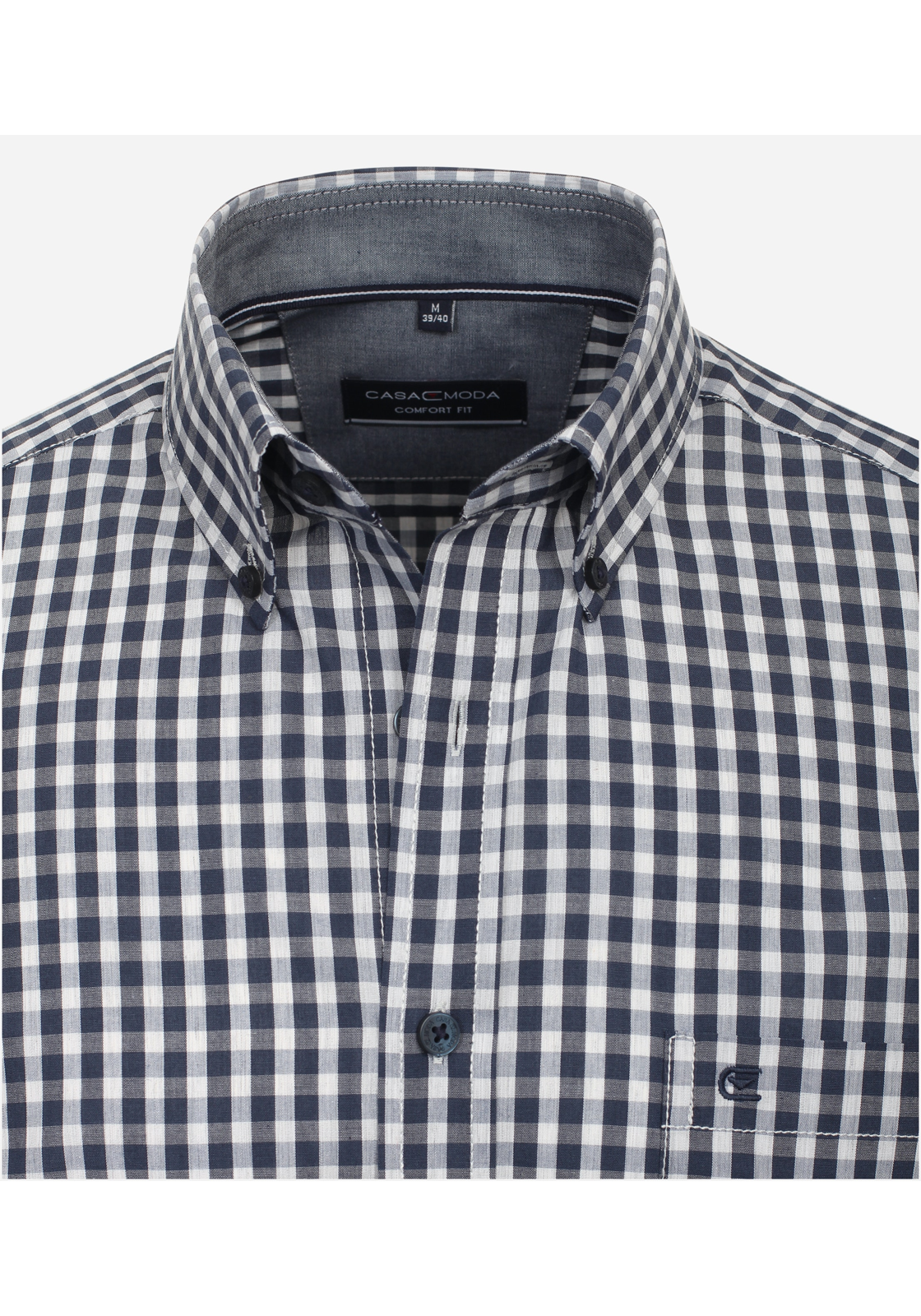 image_4_e5d23fad00f65f3f7160991bc09082fbjpgautoformatbgF3F3F3blend-alpha100blend-colorF3F3F3blend-modedarkenfitclampp CASA MODA Sport comfort fit overhemd, structuur, blauw geruit
