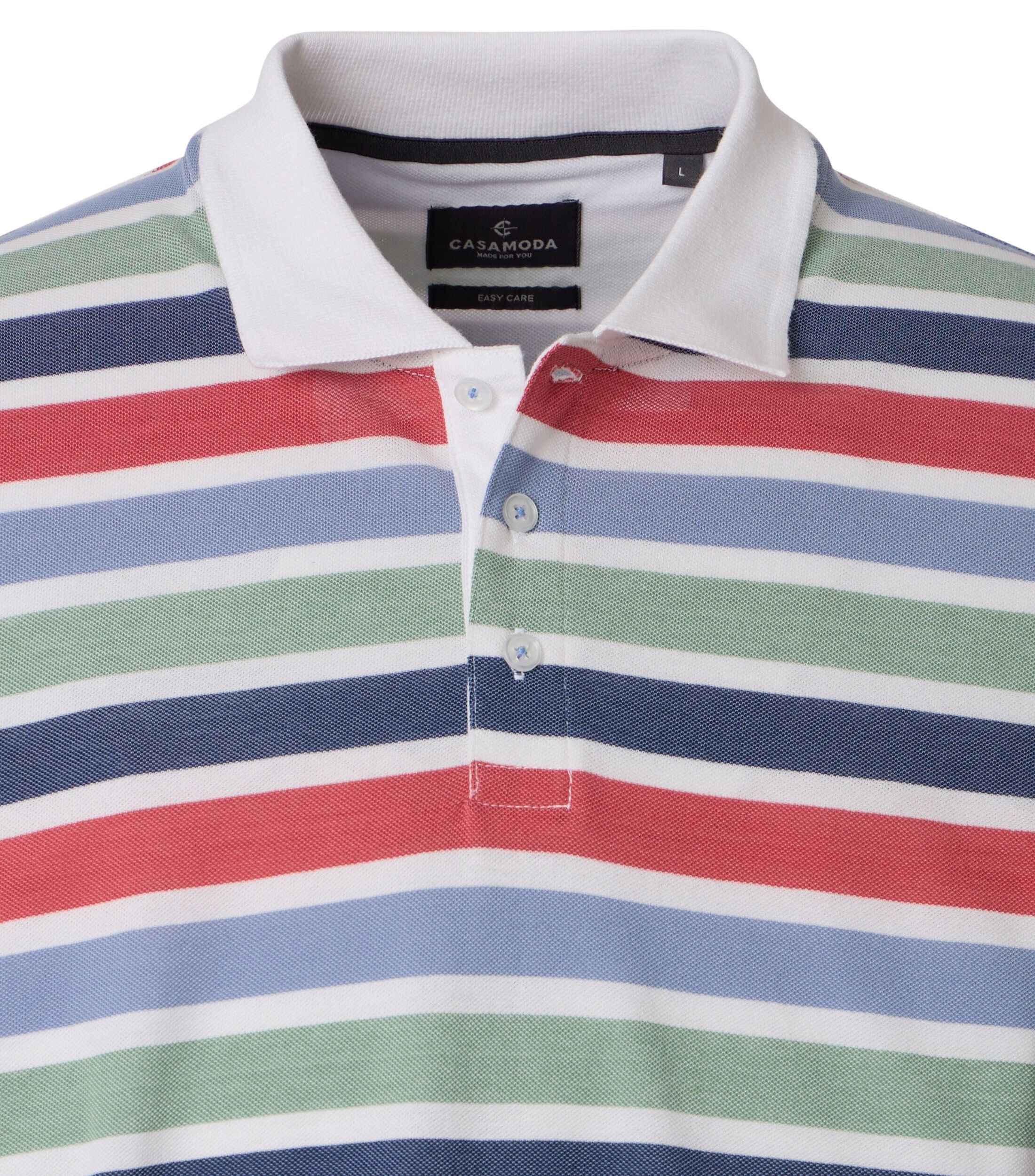 CASA MODA comfort fit heren polo, rood dessin