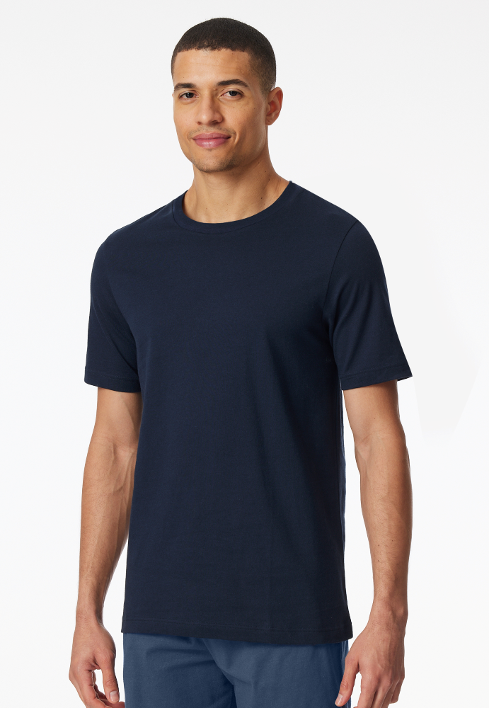SCHIESSER Mix + Relax Shirt 1/2 arm, heren T-shirt korte mouw, nachtblauw