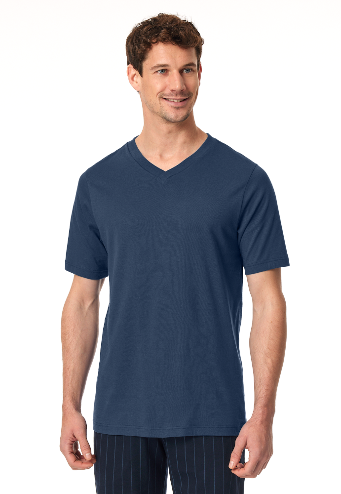SCHIESSER Mix + Relax Shirt 1/2 arm, heren T-shirt korte mouw, royaalblauw
