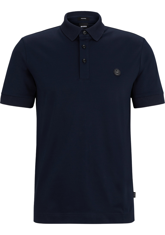 BOSS Parris regular fit heren polo, pique, donkerblauw BOSS Parris regular fit heren polo, pique, donkerblauw