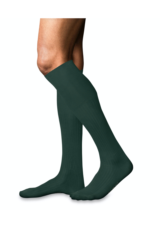 FALKE No. 10 Pure Fil d'Ecosse heren kniekousen, groen (hunter green) FALKE No. 10 Pure Fil d'Ecosse heren kniekousen, groen (hunter green)