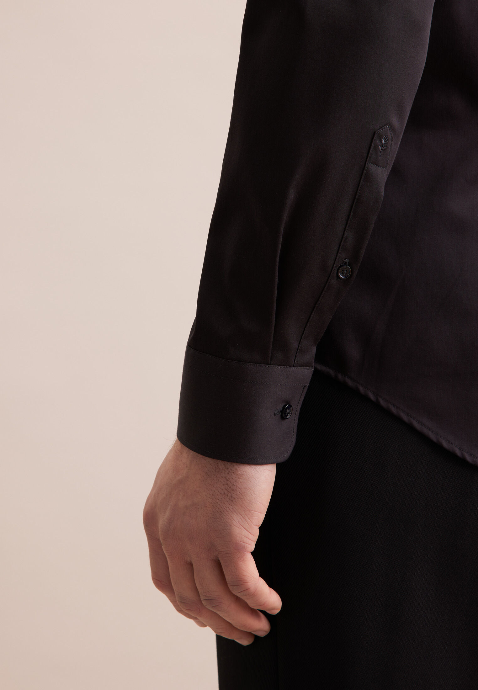 Seidensticker x-slim fit overhemd, popeline, zwart