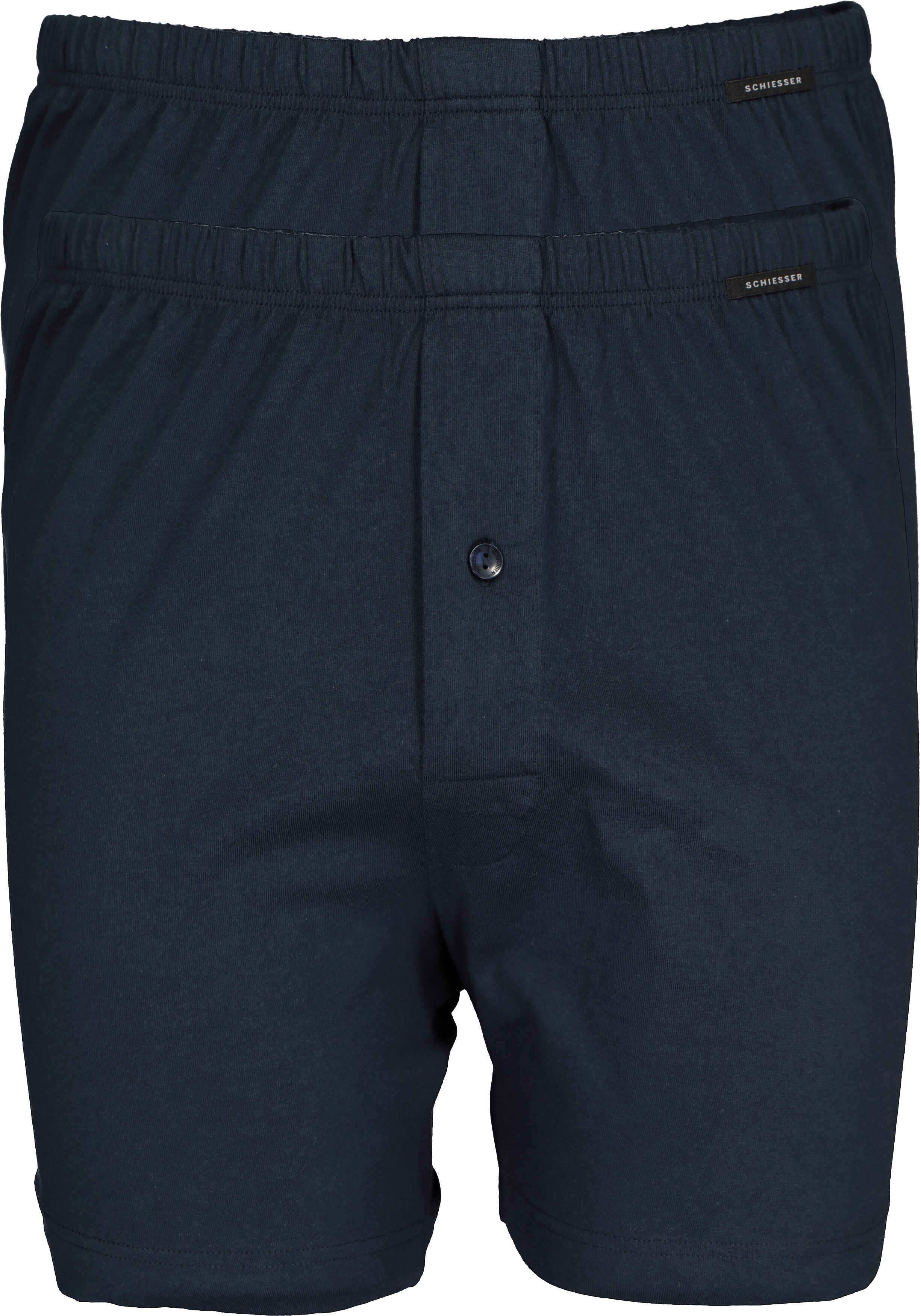 SCHIESSER Cotton Essentials boxershorts wijd (2-pack), tricot, donkerblauw