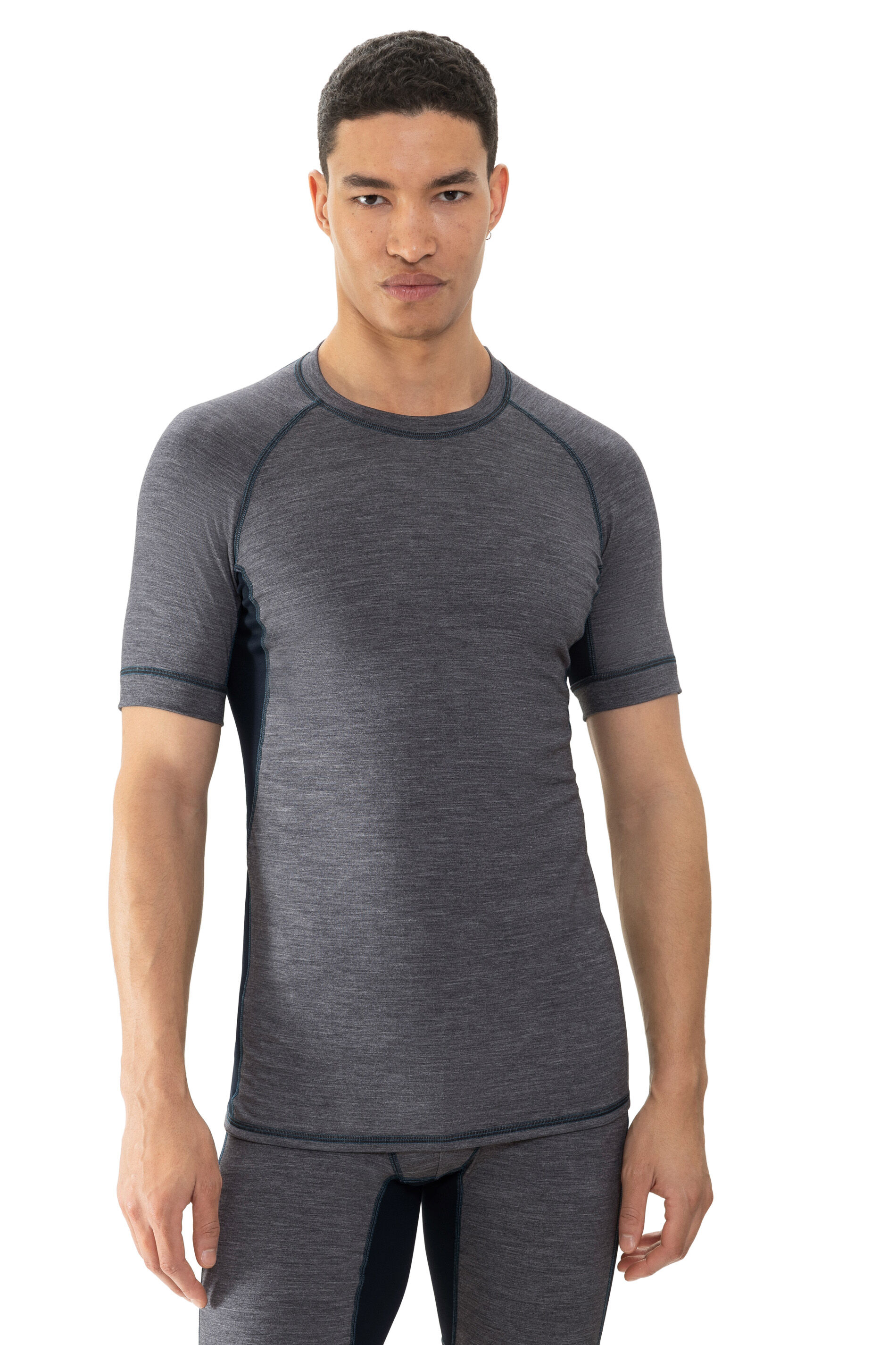 Mey heren T-shirt Prfrmnc+, thermo T-shirt korte mouw met O-hals jeansblauw