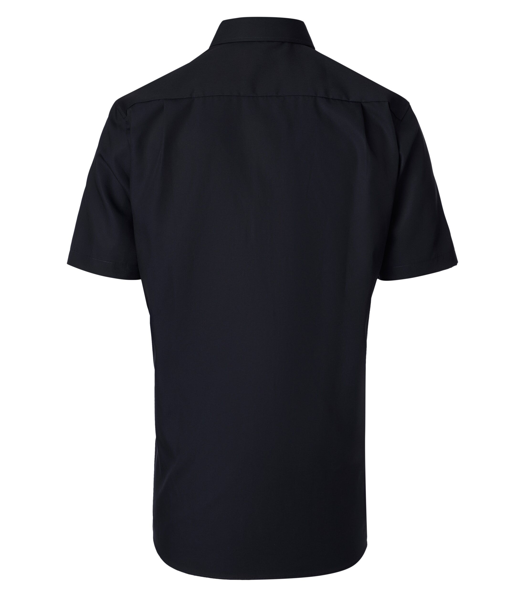 VENTI modern fit overhemd, korte mouw, twill, zwart