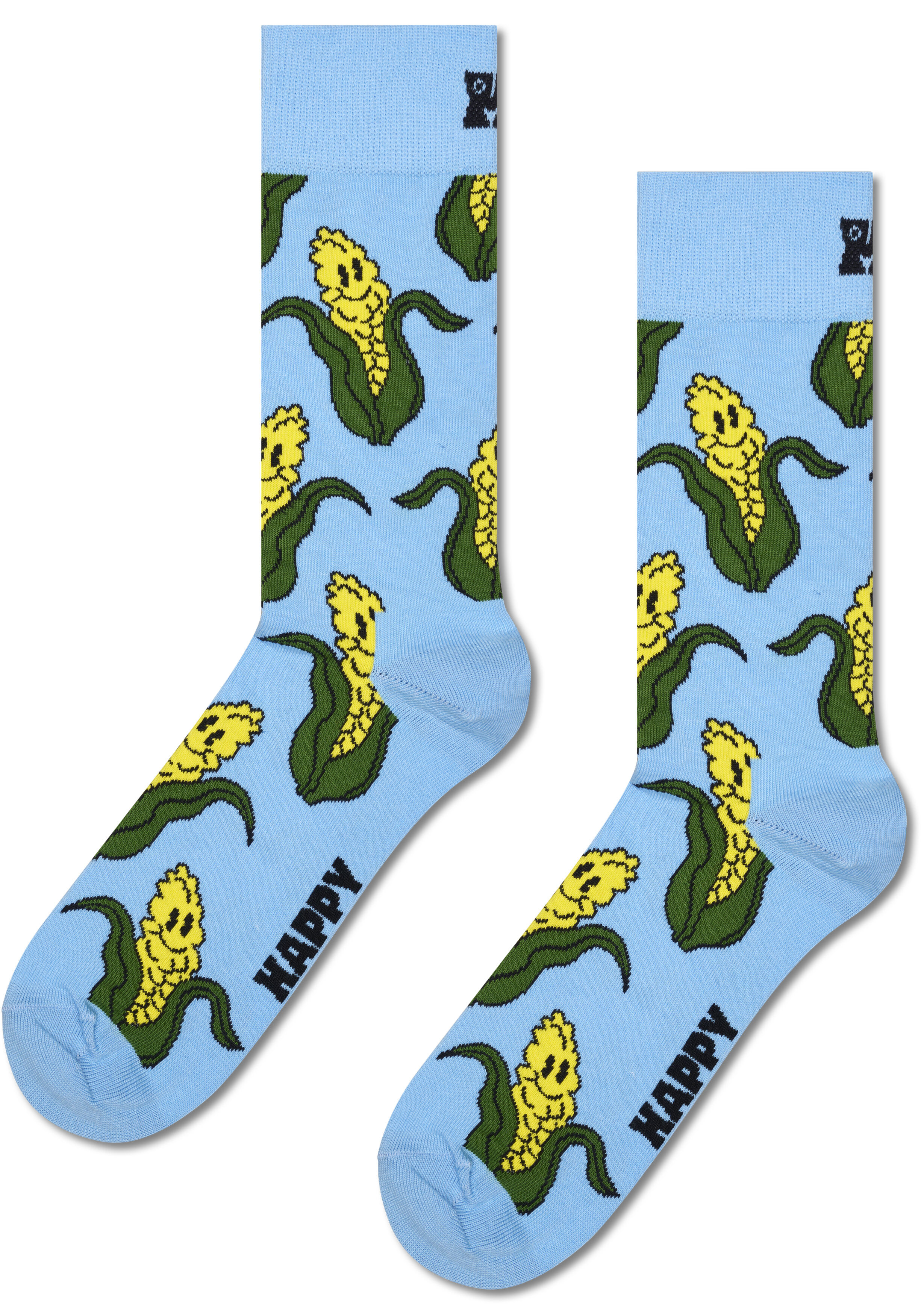 Happy Socks Corn Sock, unisex sokken, lichtblauw