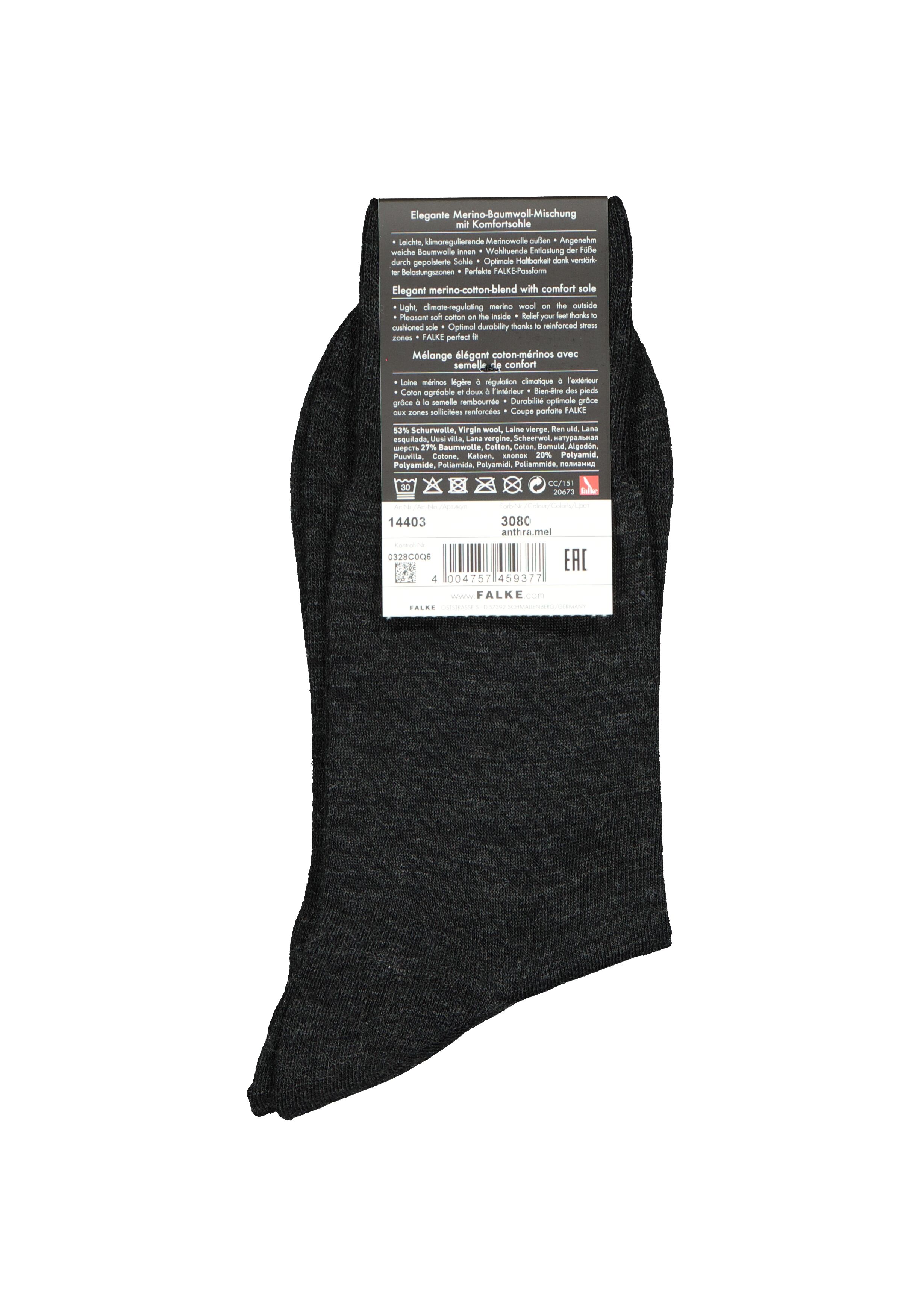 FALKE Airport Plus herensokken, antraciet (anthracite melange)