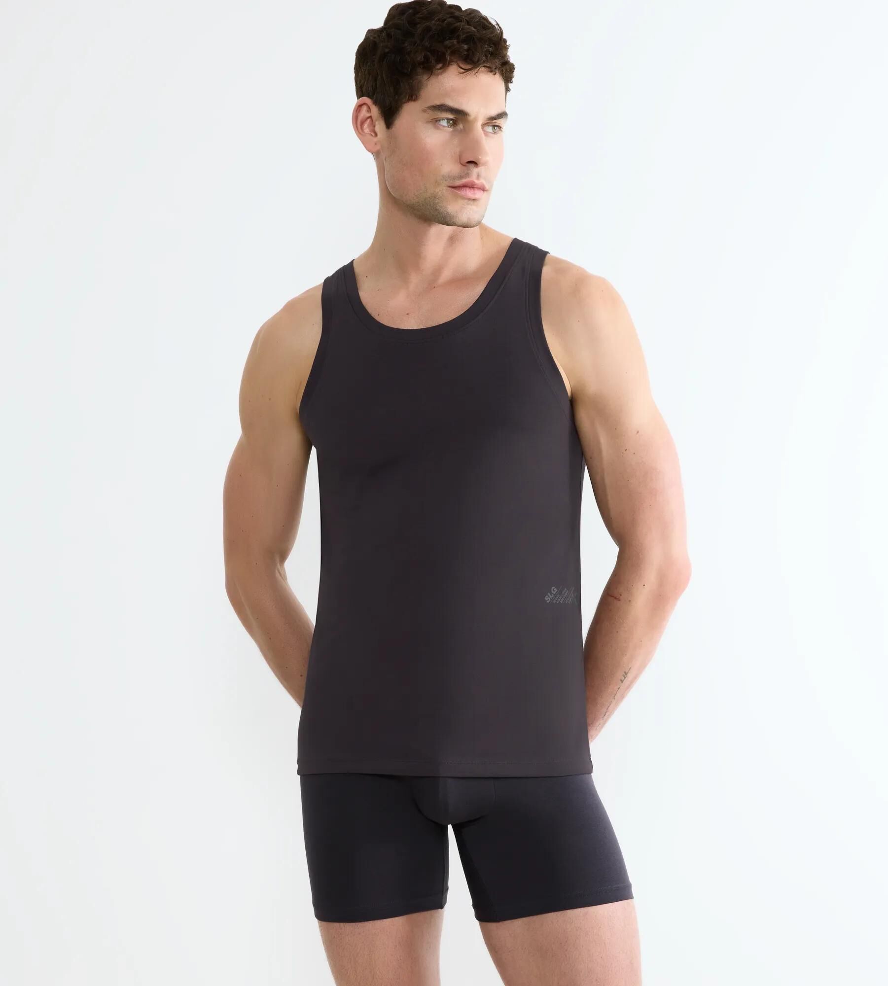 Sloggi Men SLG Base Tank Top, heren mouwloos T-shirt (1-pack), donkergrijs