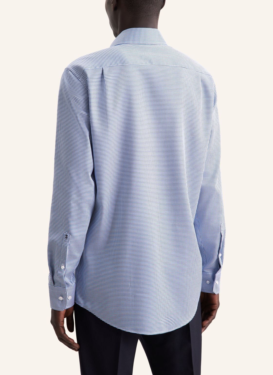Seidensticker regular fit overhemd, popeline, blauw geruit
