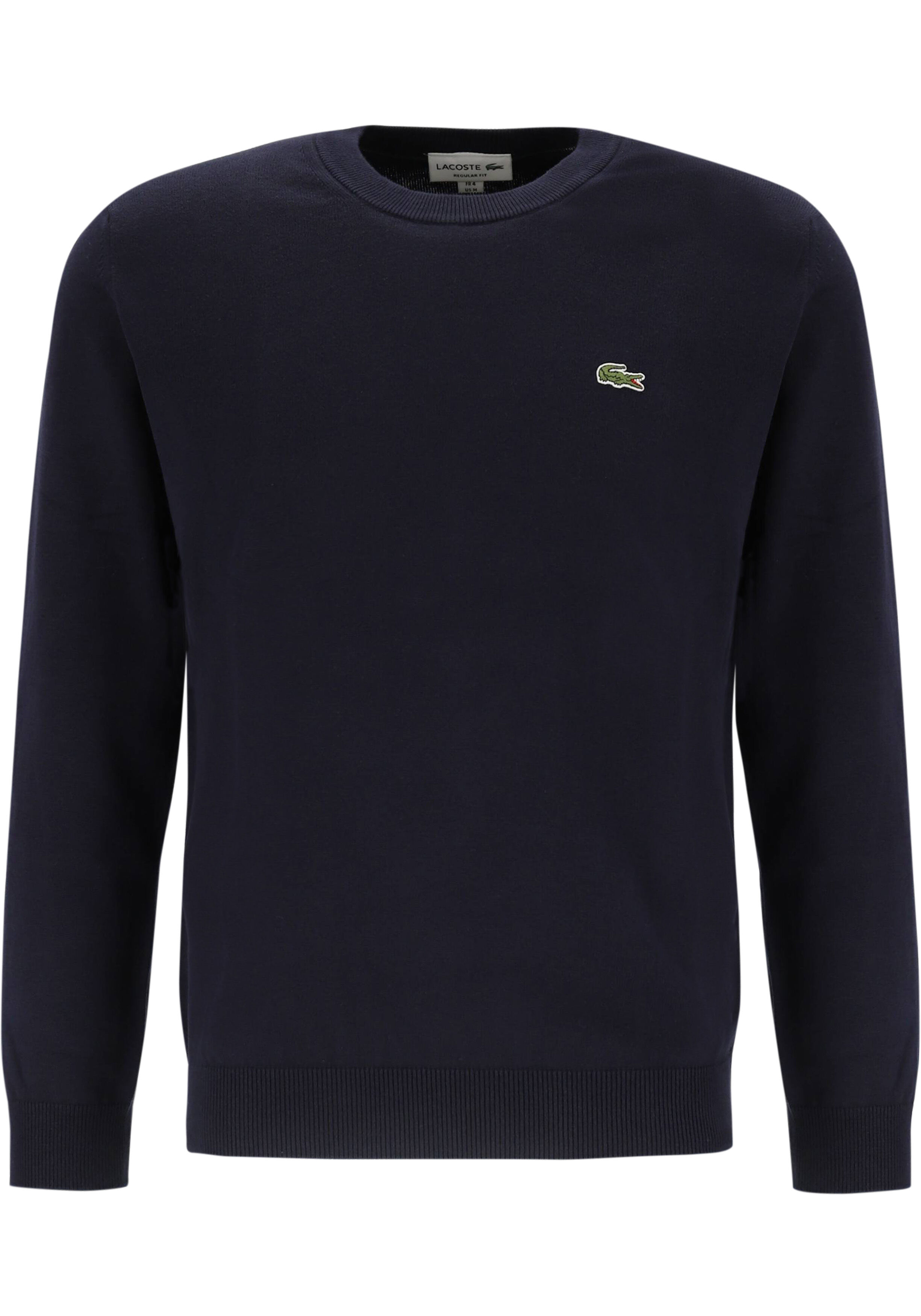 Lacoste herentrui katoen, O-hals, navy blauw