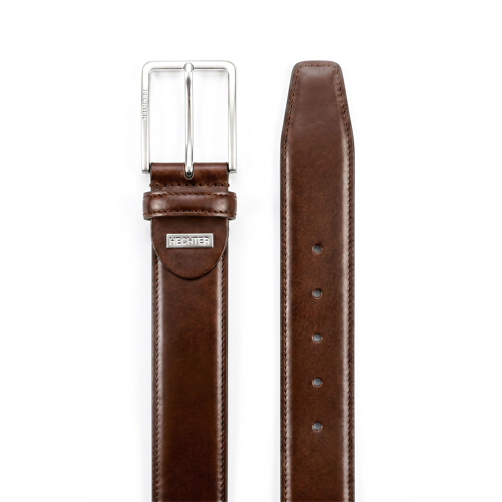 HECHTER leren heren riem, cognac
