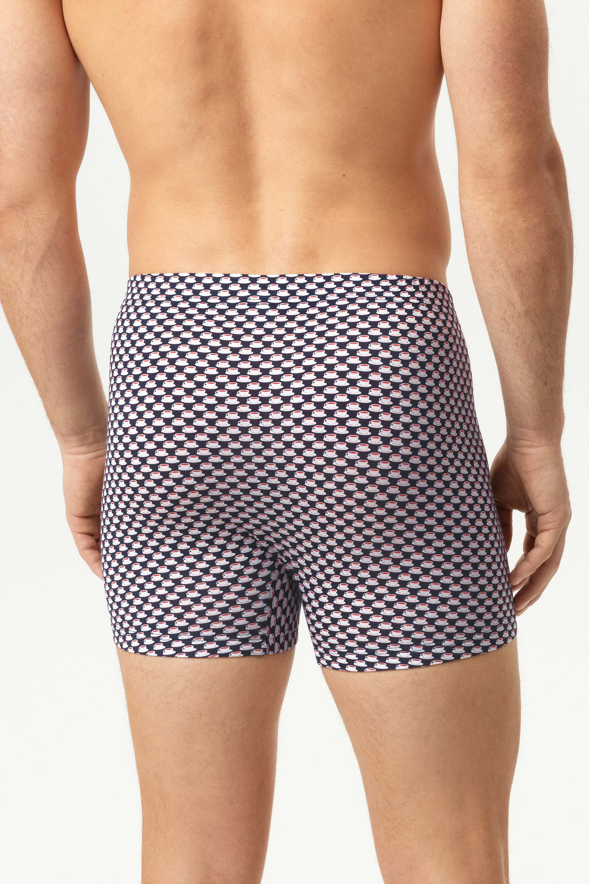 Mey heren trunk shorty Espresso Lovers, trunk boxers kort, marine blauw