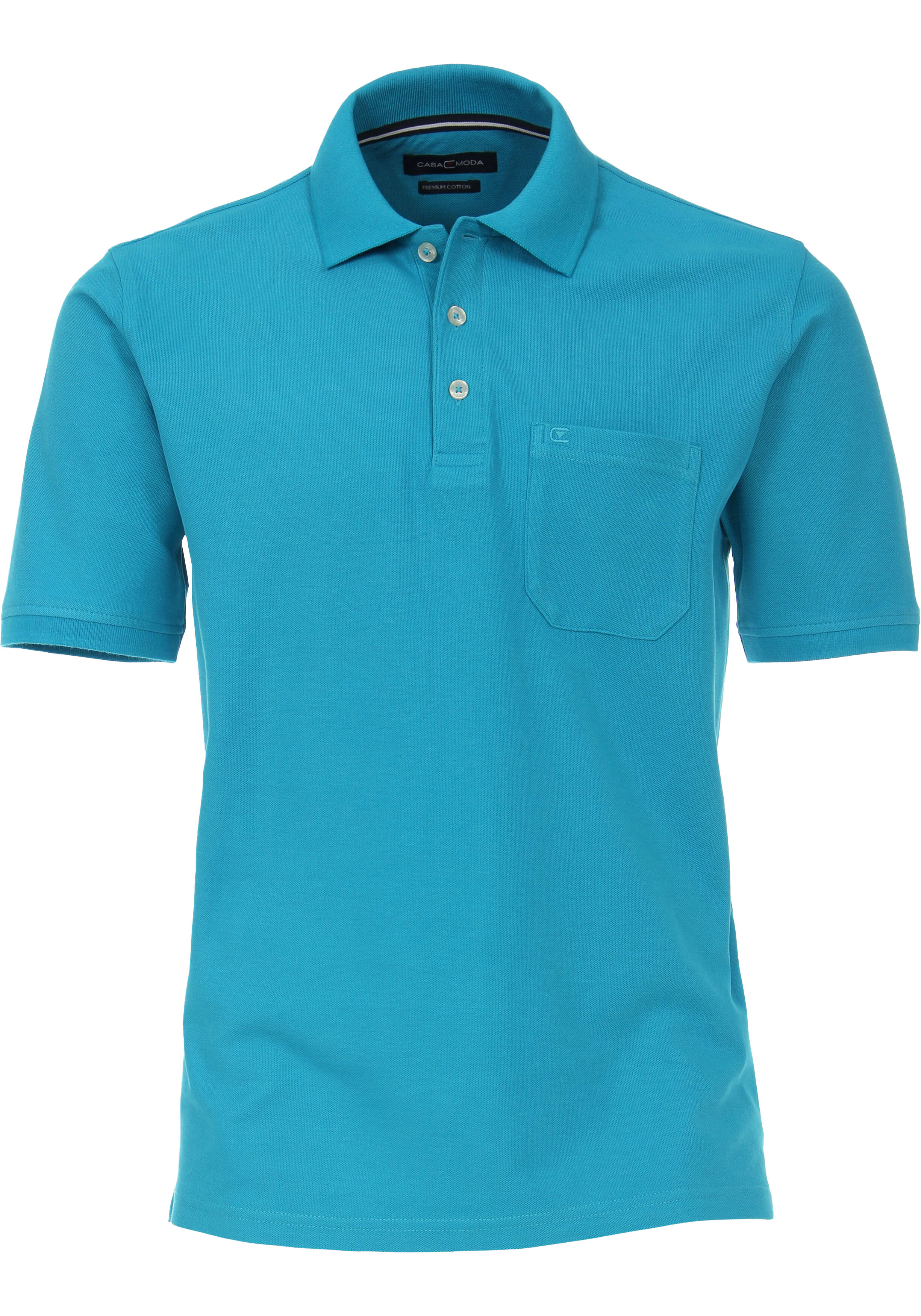 CASA MODA comfort fit heren polo, aqua