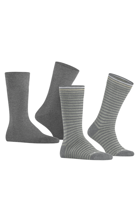 Burlington Everyday Stripe 2-Pack herensokken, grijs (light greymel.) Burlington Everyday Stripe 2-Pack herensokken, grijs (light greymel.)