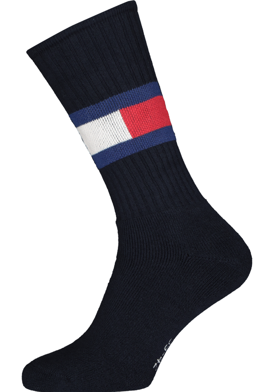 Tommy Hilfiger Flag Socks (1-pack), unisex sportsokken katoen, donkerblauw Tommy Hilfiger Flag Socks (1-pack), unisex sportsokken katoen, donkerblauw