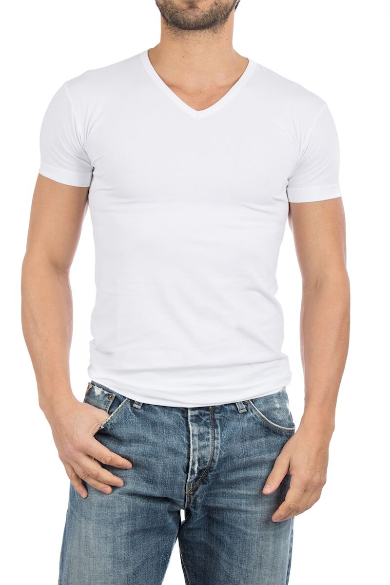 ALAN RED T-shirts Oklahoma (2-pack), V-hals stretch, wit
