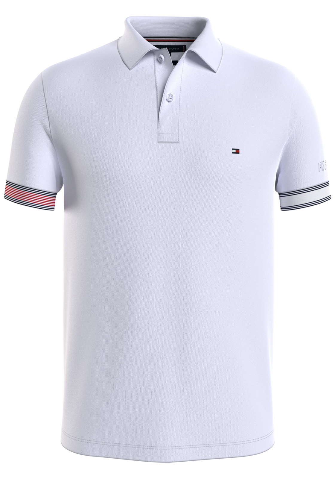 image_2_MW0MW34780YBR_F_C4101wid2000amphei2000ampop_usm1710 Tommy Hilfiger Flag Cuff Slim Polo, heren poloshirt, wit