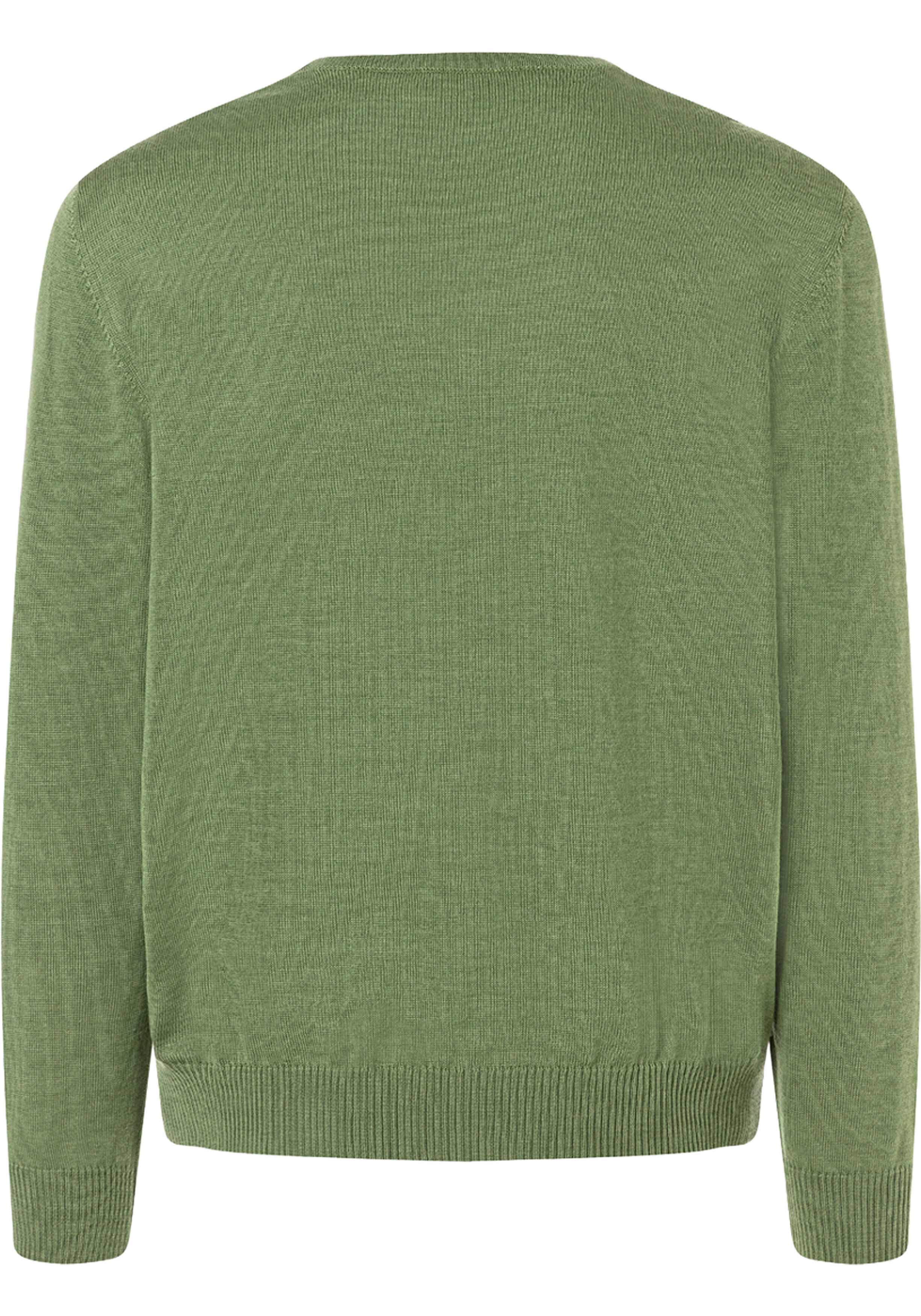 MAERZ Classic Fit heren trui met V-hals wol, groen