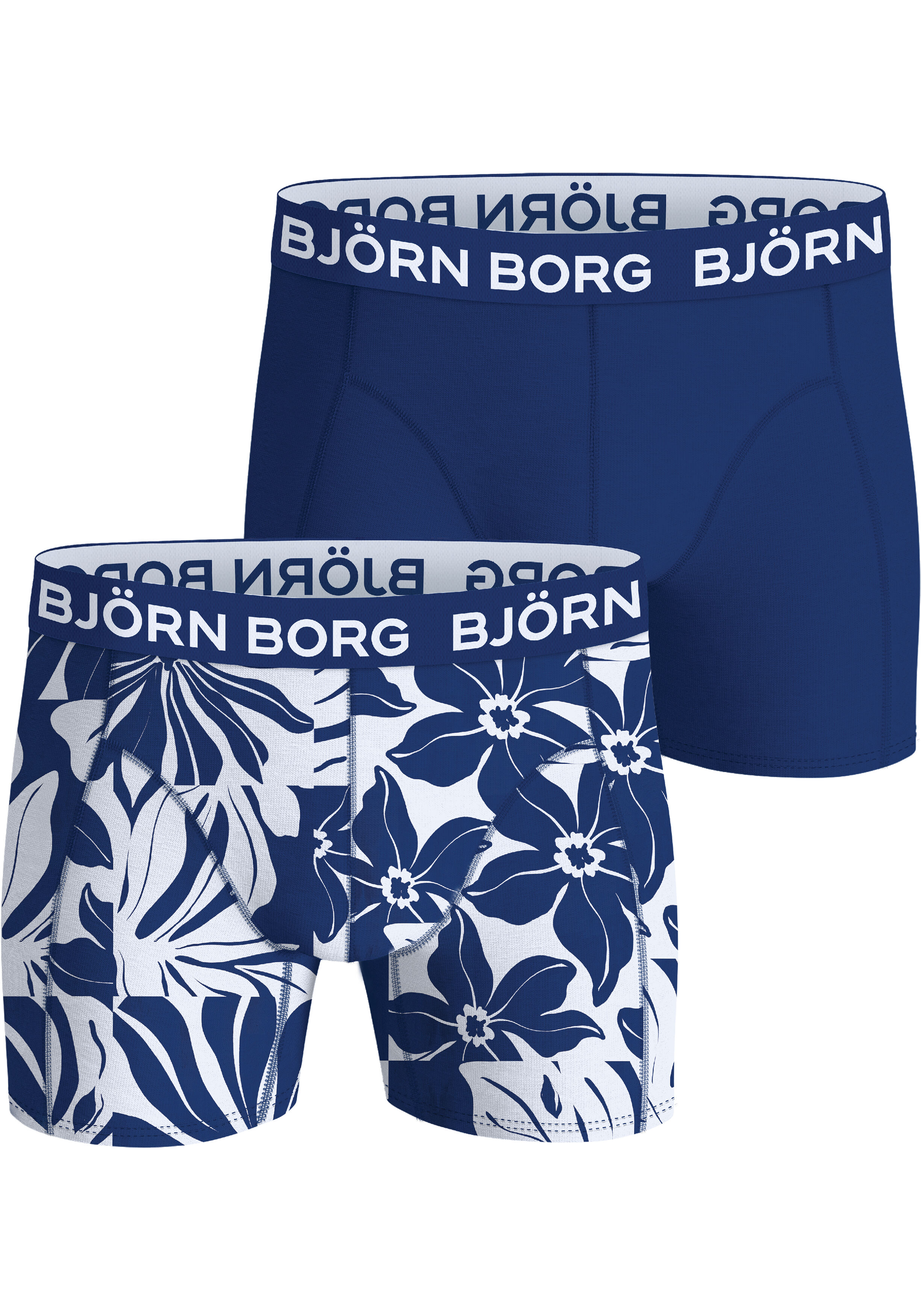 Bjorn Borg Bamboo Cotton Blend boxers, heren boxers normale lengte (2-pack), blauw, print