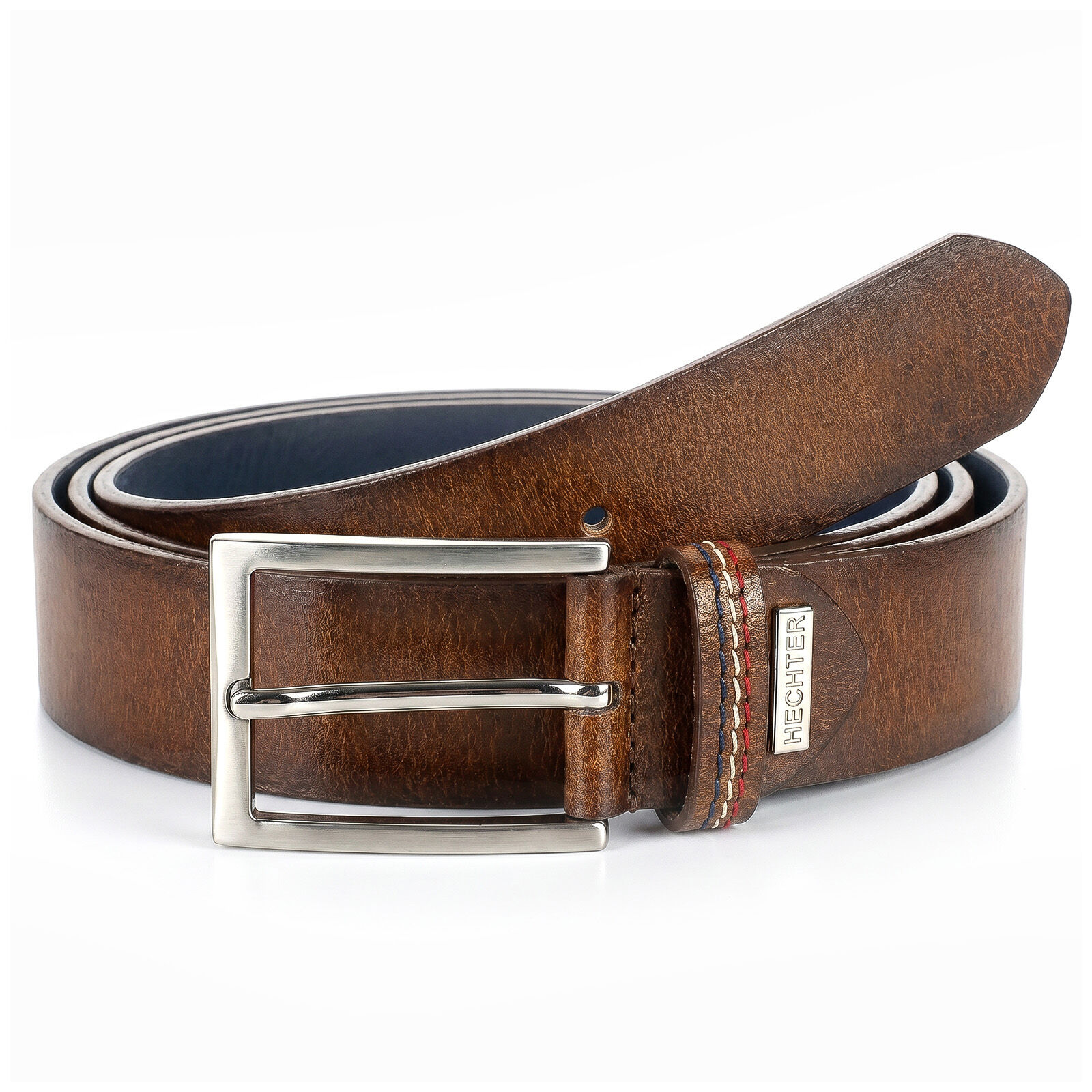 HECHTER leren heren riem, cognac