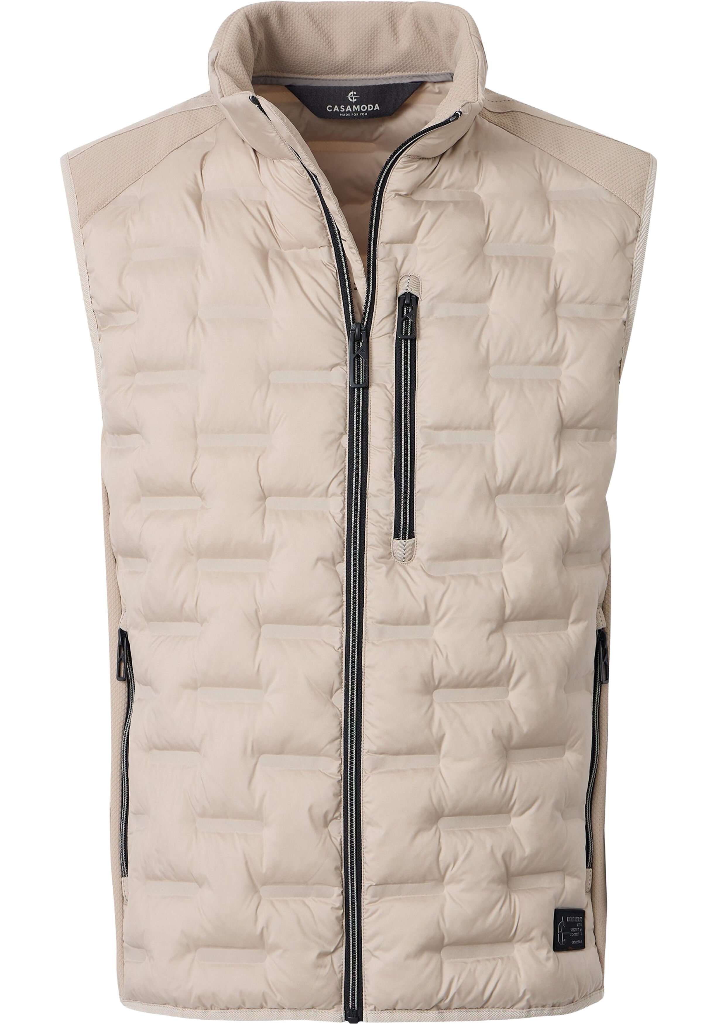 CASA MODA comfort fit bodywarmer, beige, zwart