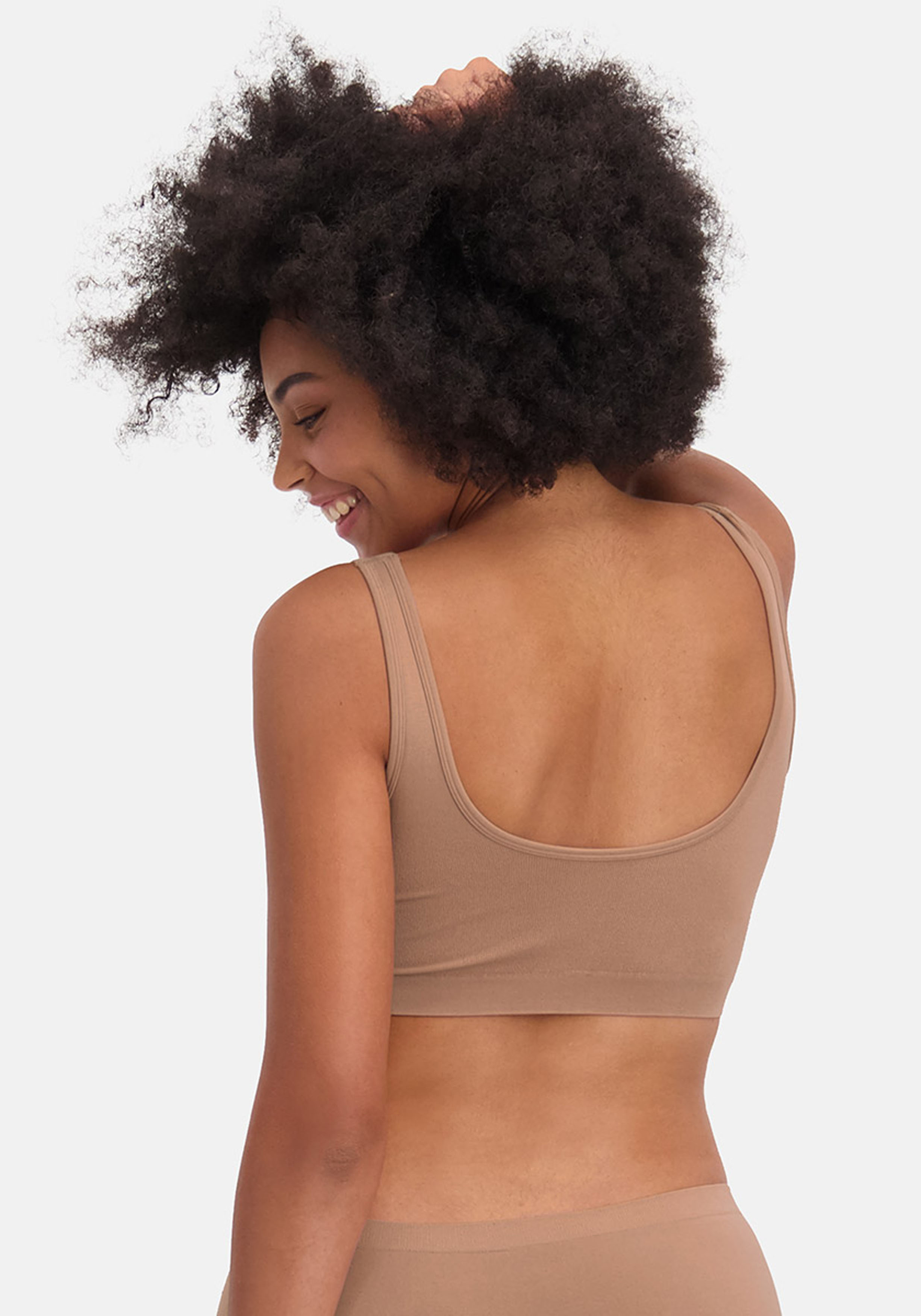 Bamboo Basics Nova seamless bra (2-pack), dames beugelloze BH naadloos, beige