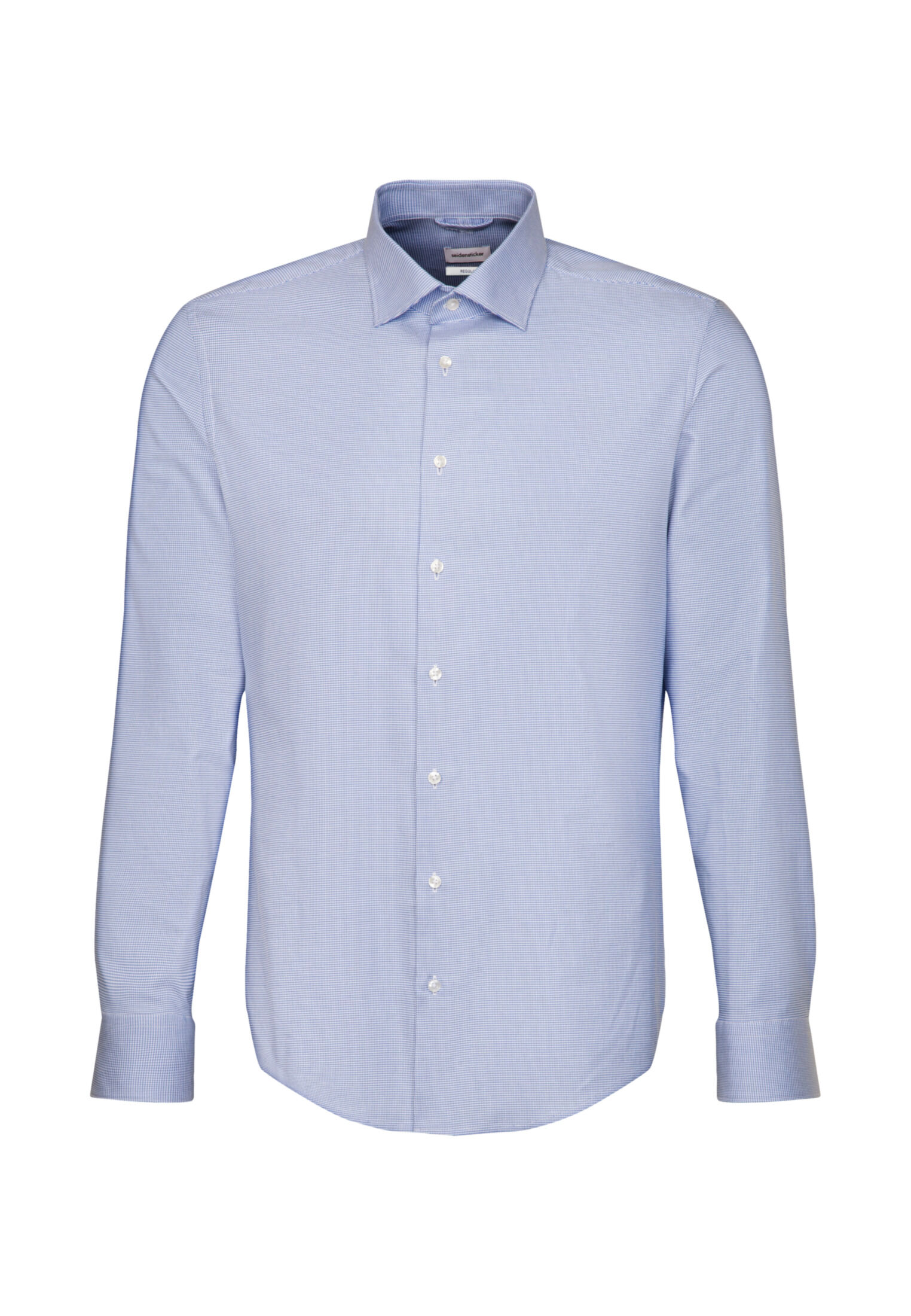 Seidensticker regular fit overhemd, structuur, blauw