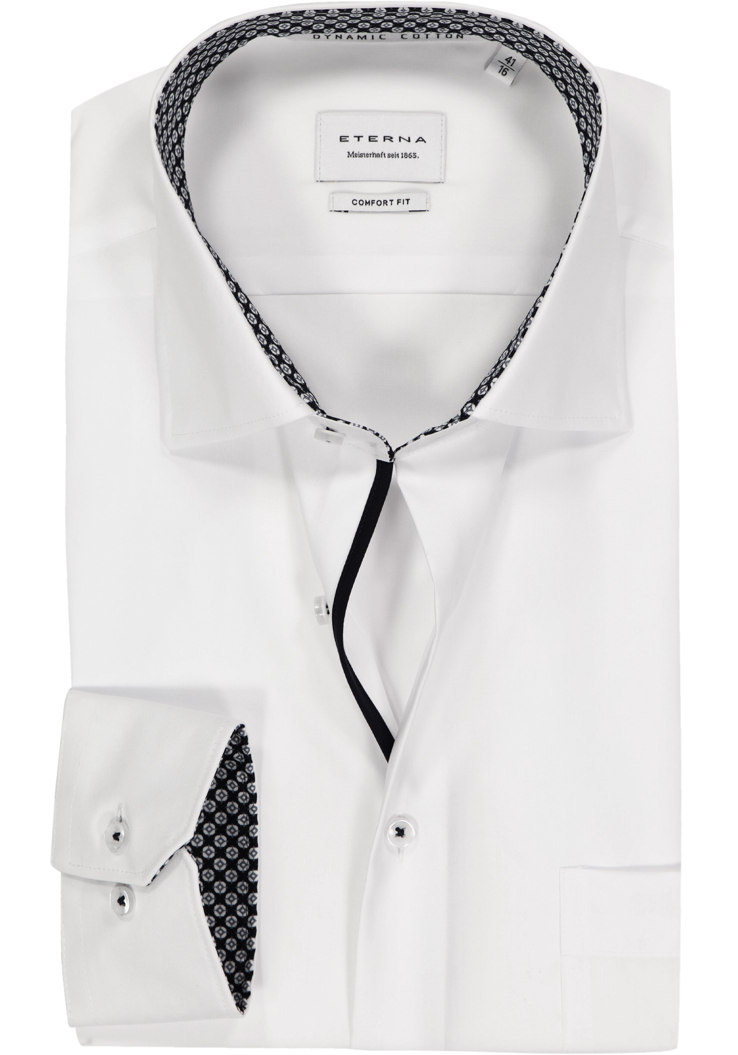 ETERNA comfort fit overhemd, popeline, wit
