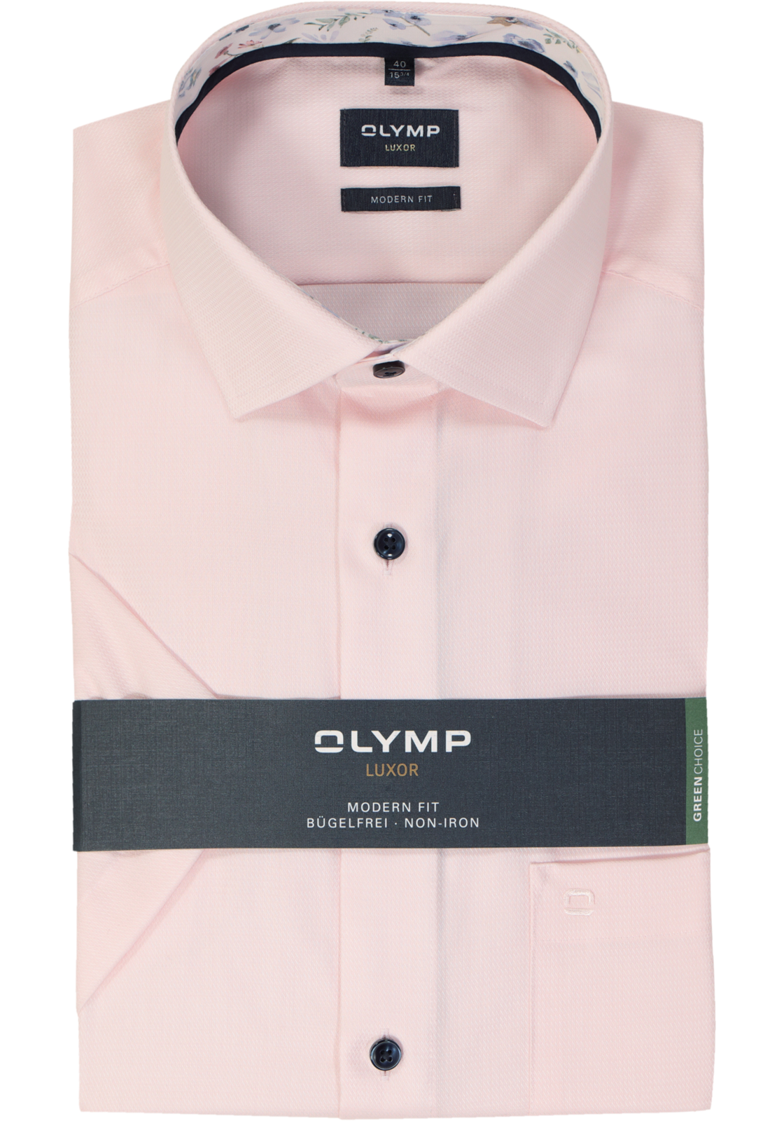 OLYMP modern fit overhemd, korte mouw, structuur, roze OLYMP modern fit overhemd, korte mouw, structuur, roze