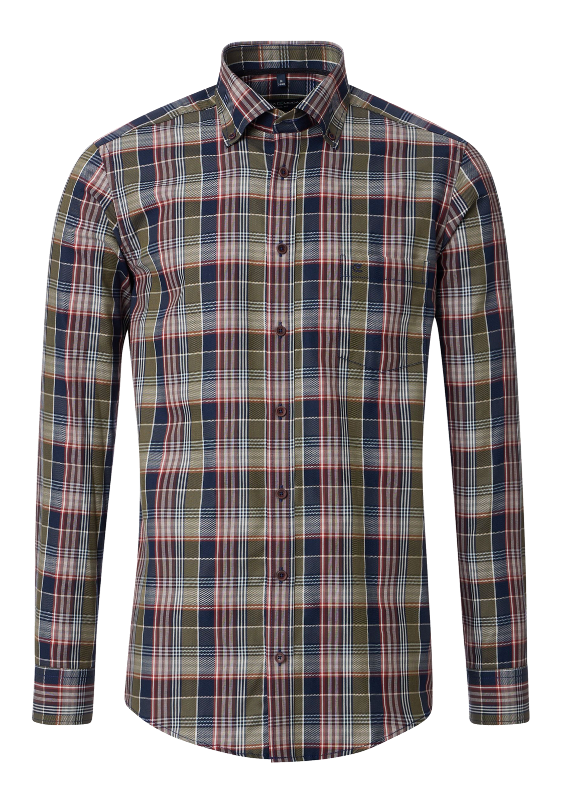 CASA MODA Sport casual fit overhemd, dobby, blauw, groen, rood en wit geruit CASA MODA Sport casual fit overhemd, dobby, blauw, groen, rood en wit geruit