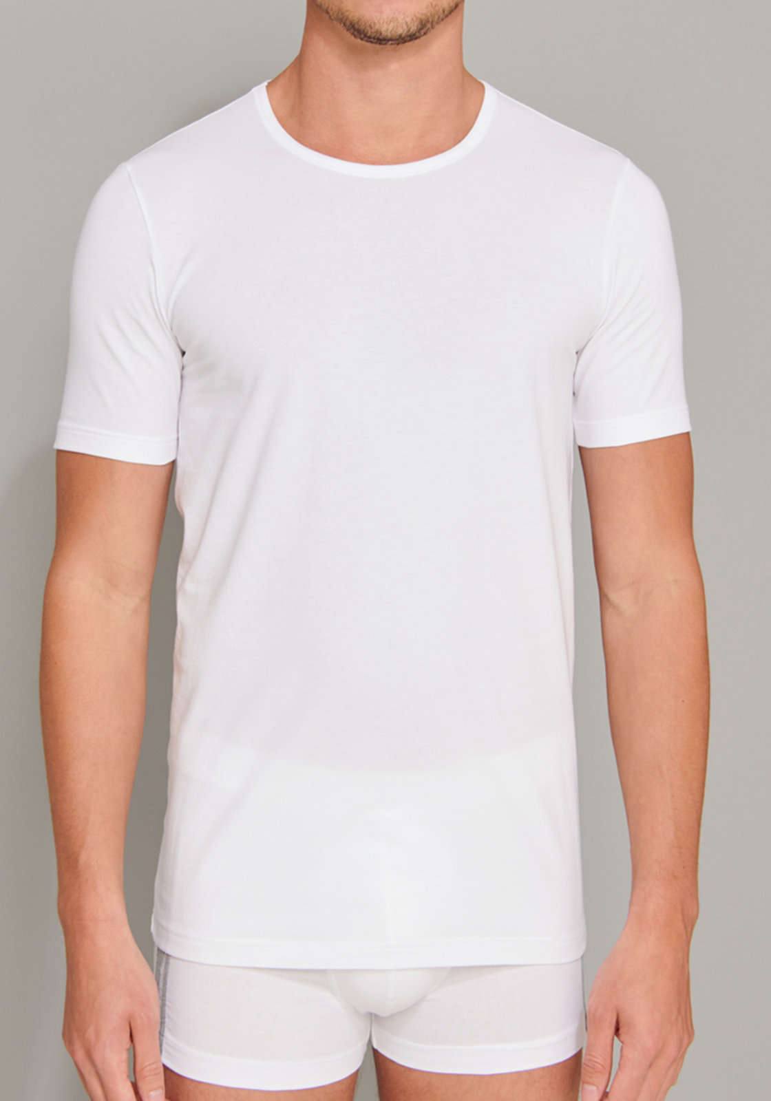3-4007065868572-schiesser-t-shirt_HR SCHIESSER 95/5 T-shirts (2-pack), O-hals, wit
