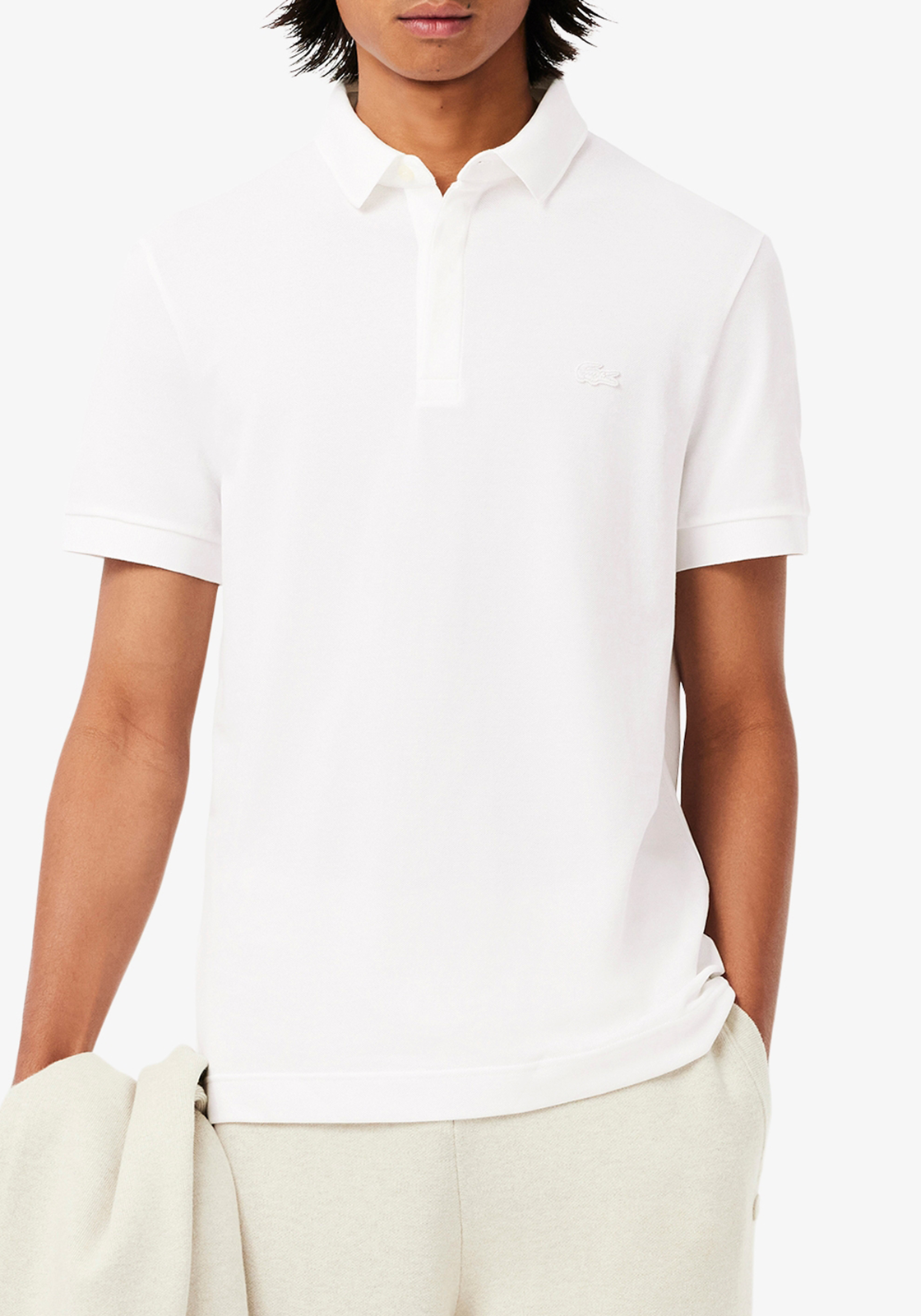 Lacoste Paris Stretch Pique Polo Regular Fit, wit Lacoste Paris Stretch Pique Polo Regular Fit, wit