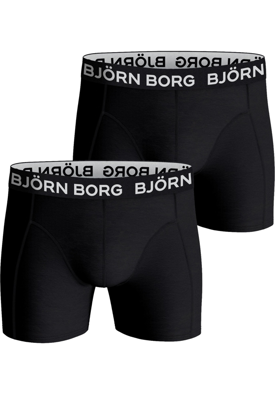 Bjorn Borg Cotton Stretch boxers, heren boxers normale lengte (2-pack), zwart Bjorn Borg Cotton Stretch boxers, heren boxers normale lengte (2-pack), zwart